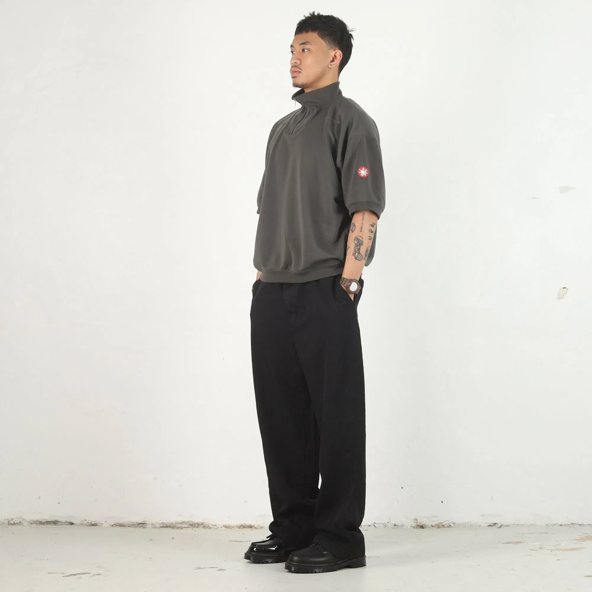 Cav Empt PE Jersey SS Half Zip - Charcoal