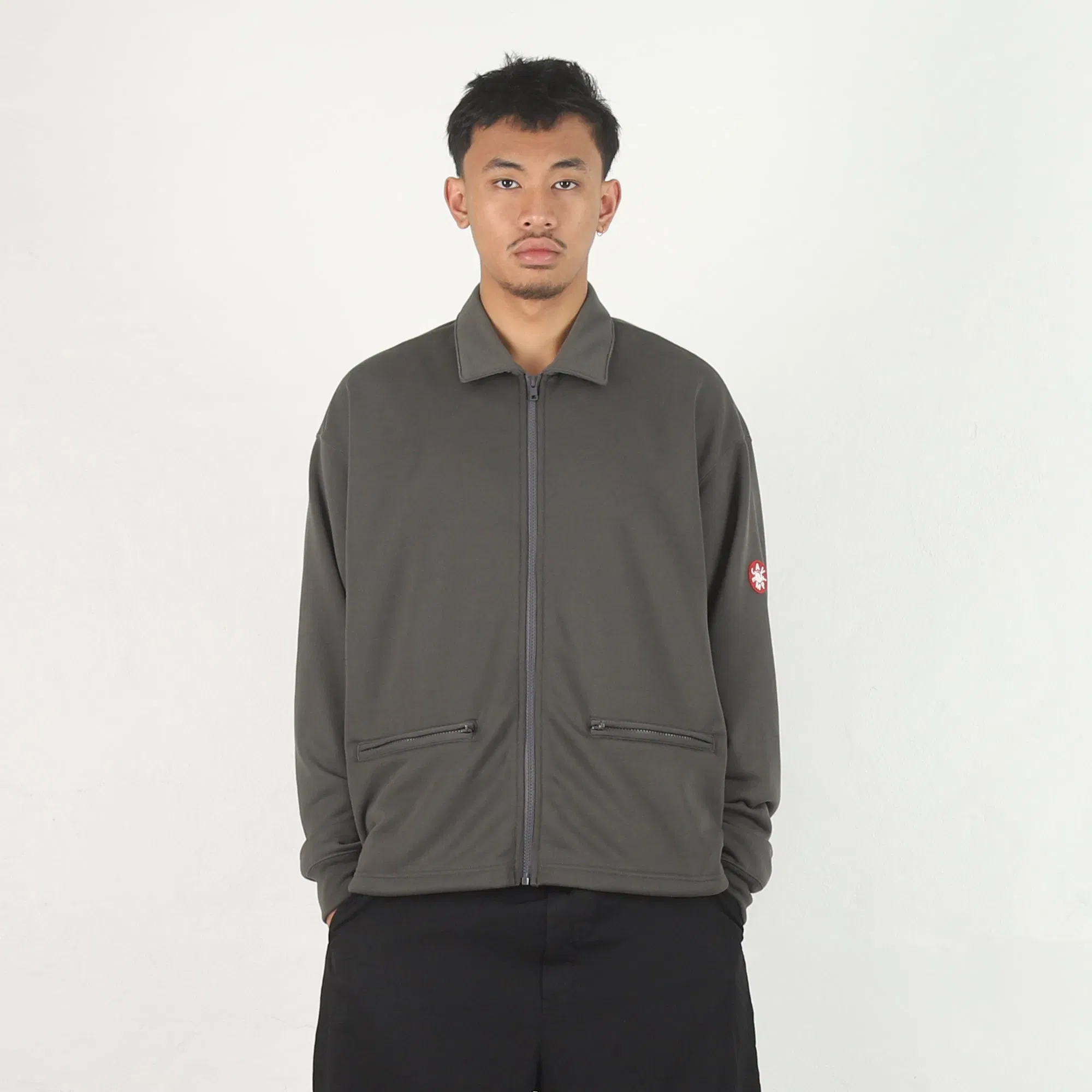 Cav Empt PE Jersey Collared Zip Up - Charcoal