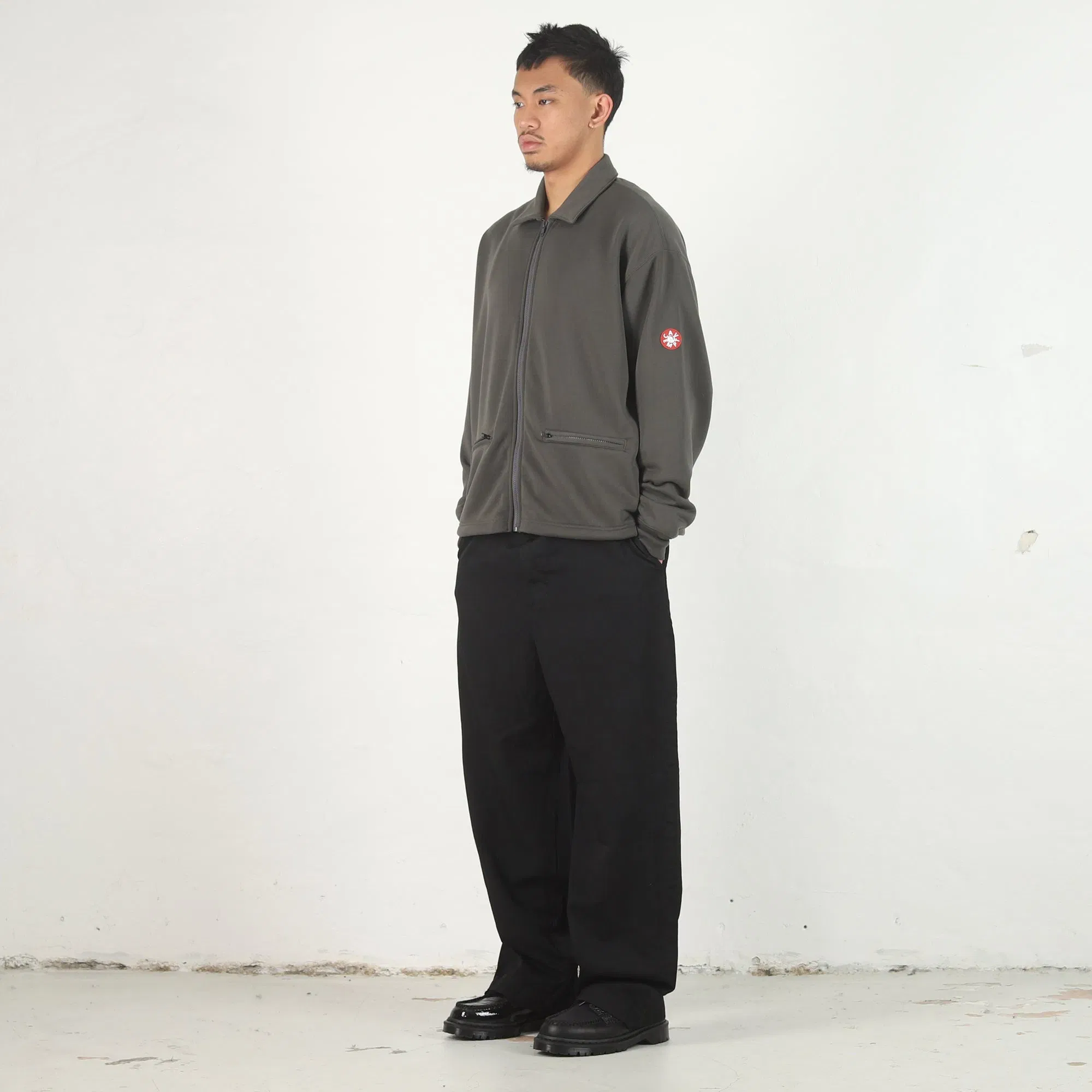 Cav Empt PE Jersey Collared Zip Up - Charcoal