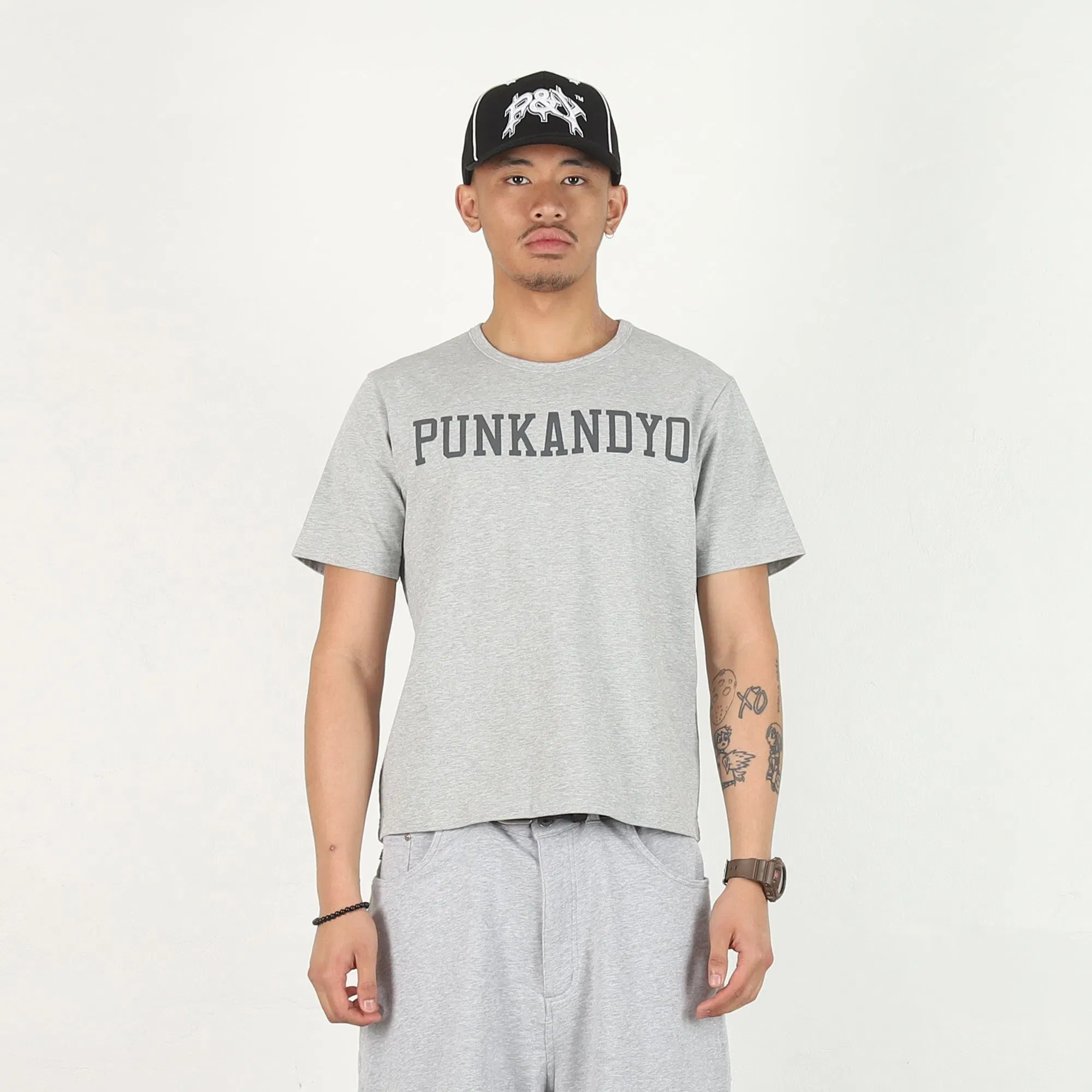 Punkandyo College Heavyweight T-Shirt - Heather Grey