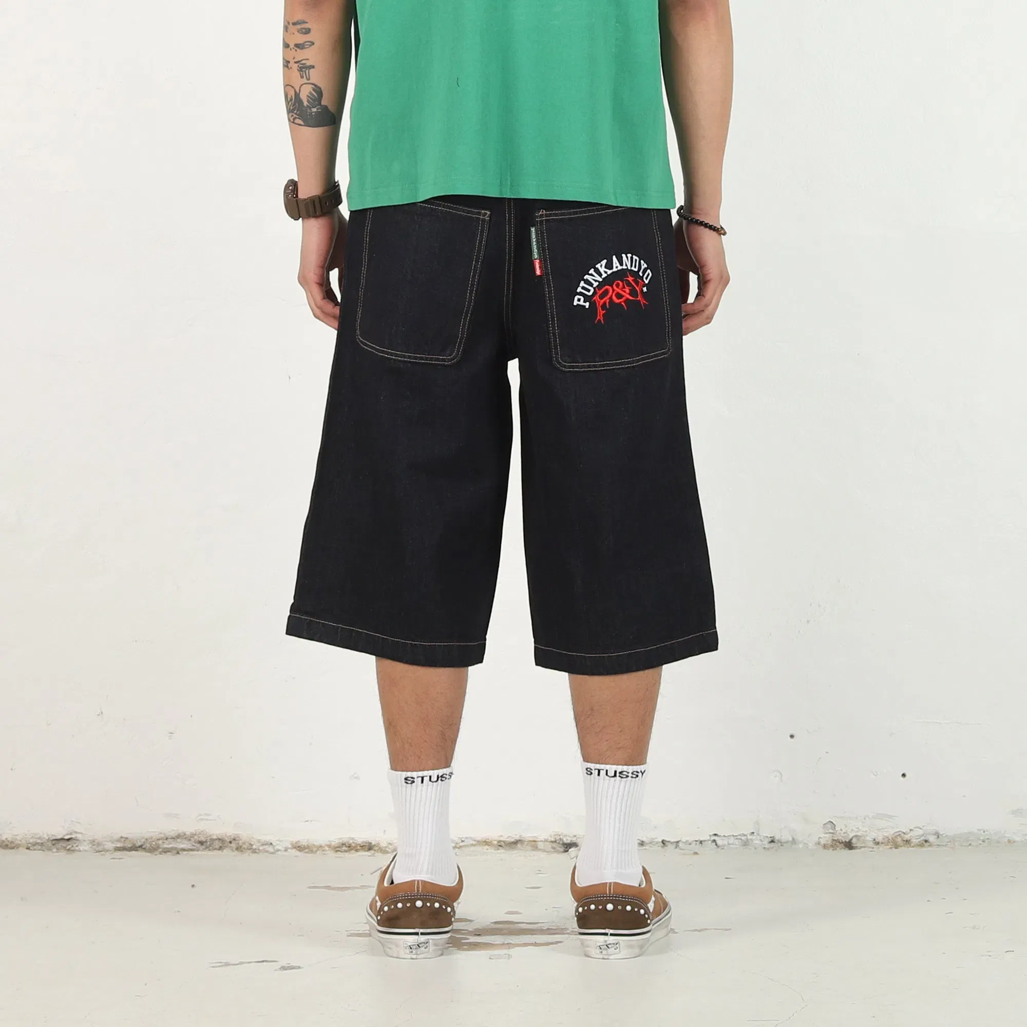 Punkandyo Curve Denim Shorts - Indigo