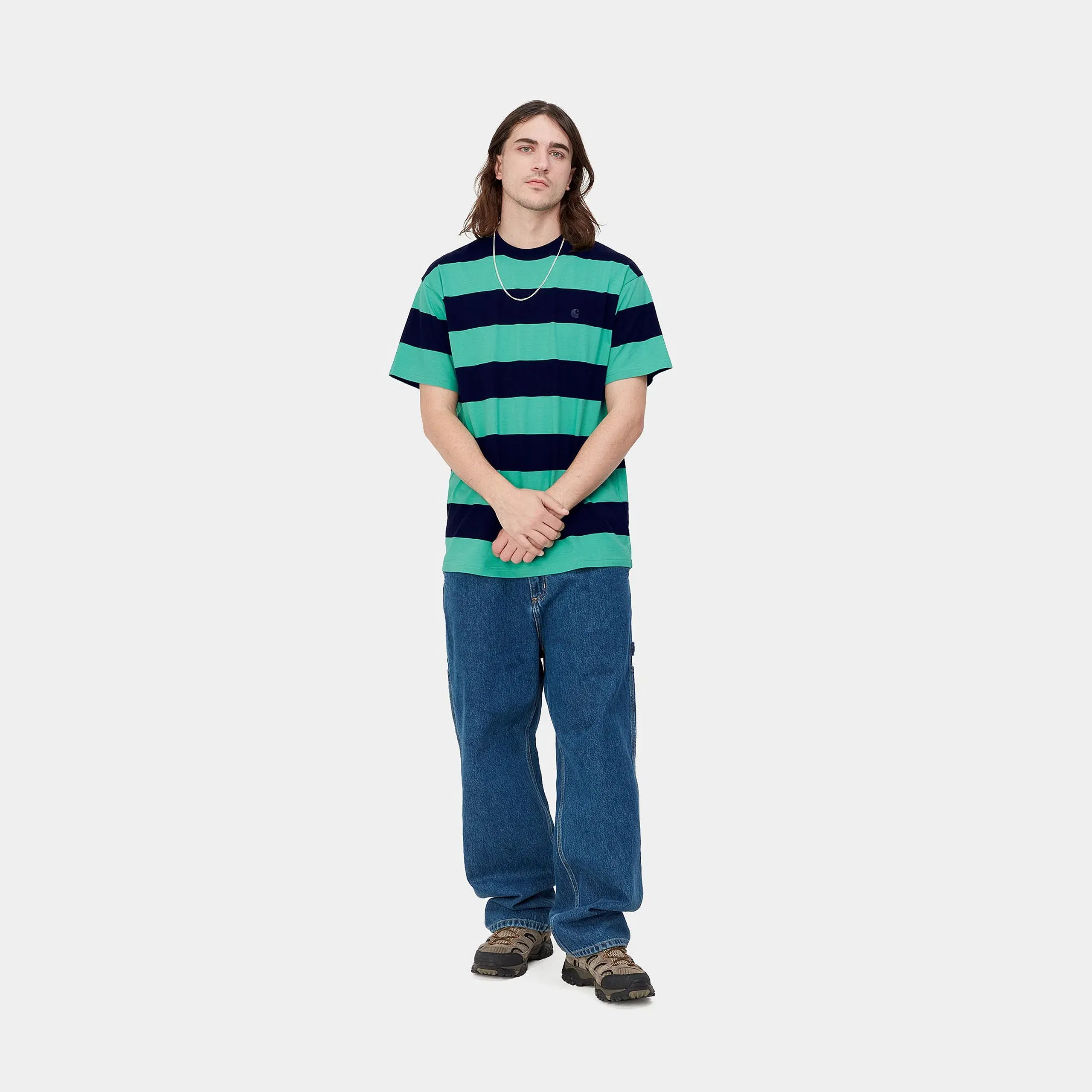 Carhartt Work in Progress Carhartt WIP S/S Dampier T-Shirt - Dark Navy / Aqua Green