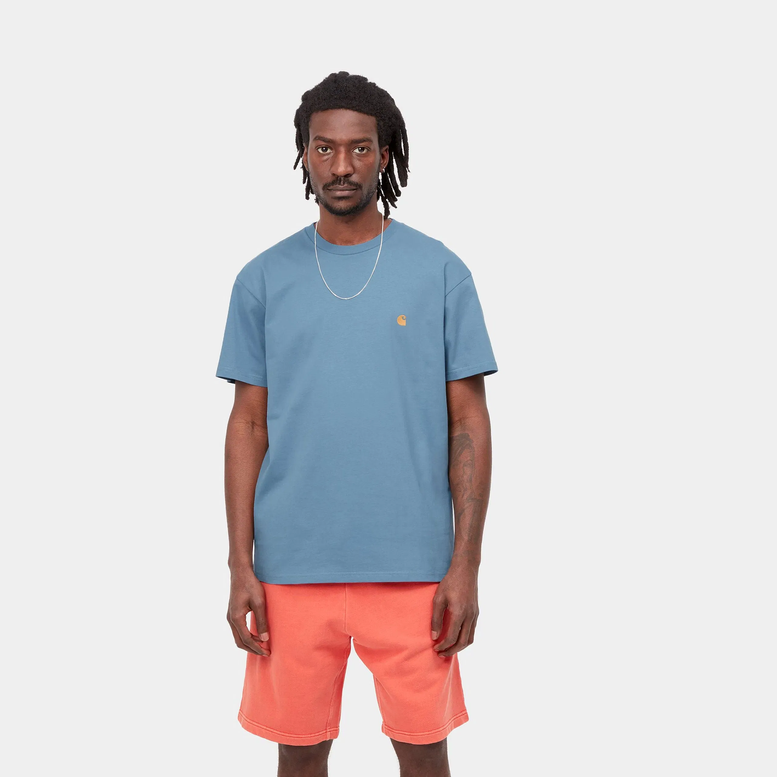 Carhartt Work in Progress Carhartt WIP S/S Chase T-Shirt - Icy Water / Gold