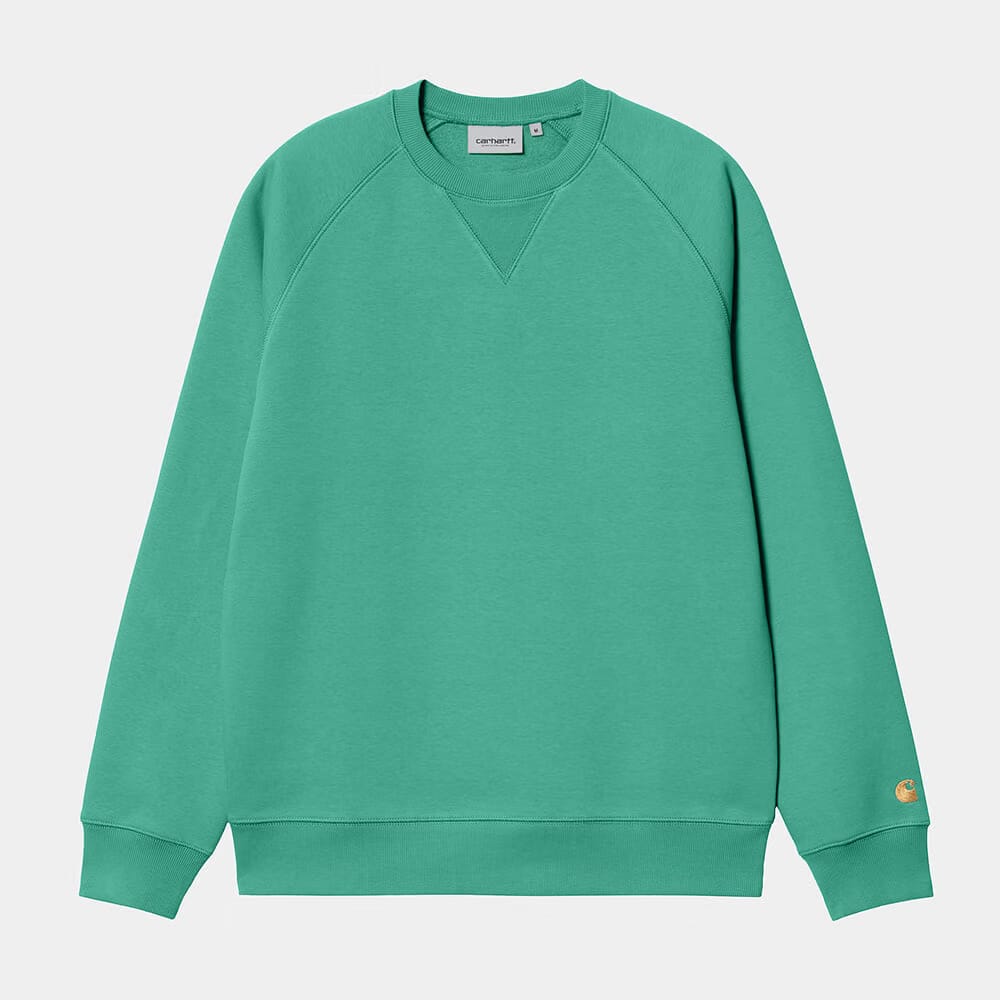 Carhartt Work in Progress Carhartt WIP Chase Sweatshirt - Aqua Green / Gold
