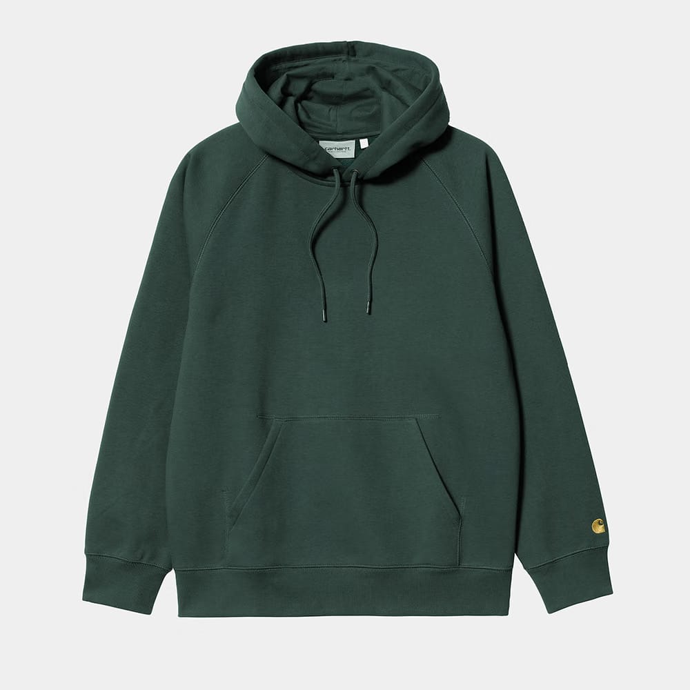 Carhartt Work in Progress Carhartt WIP Chase Hoodie - Dunkelgrün (Juniper / Gold)