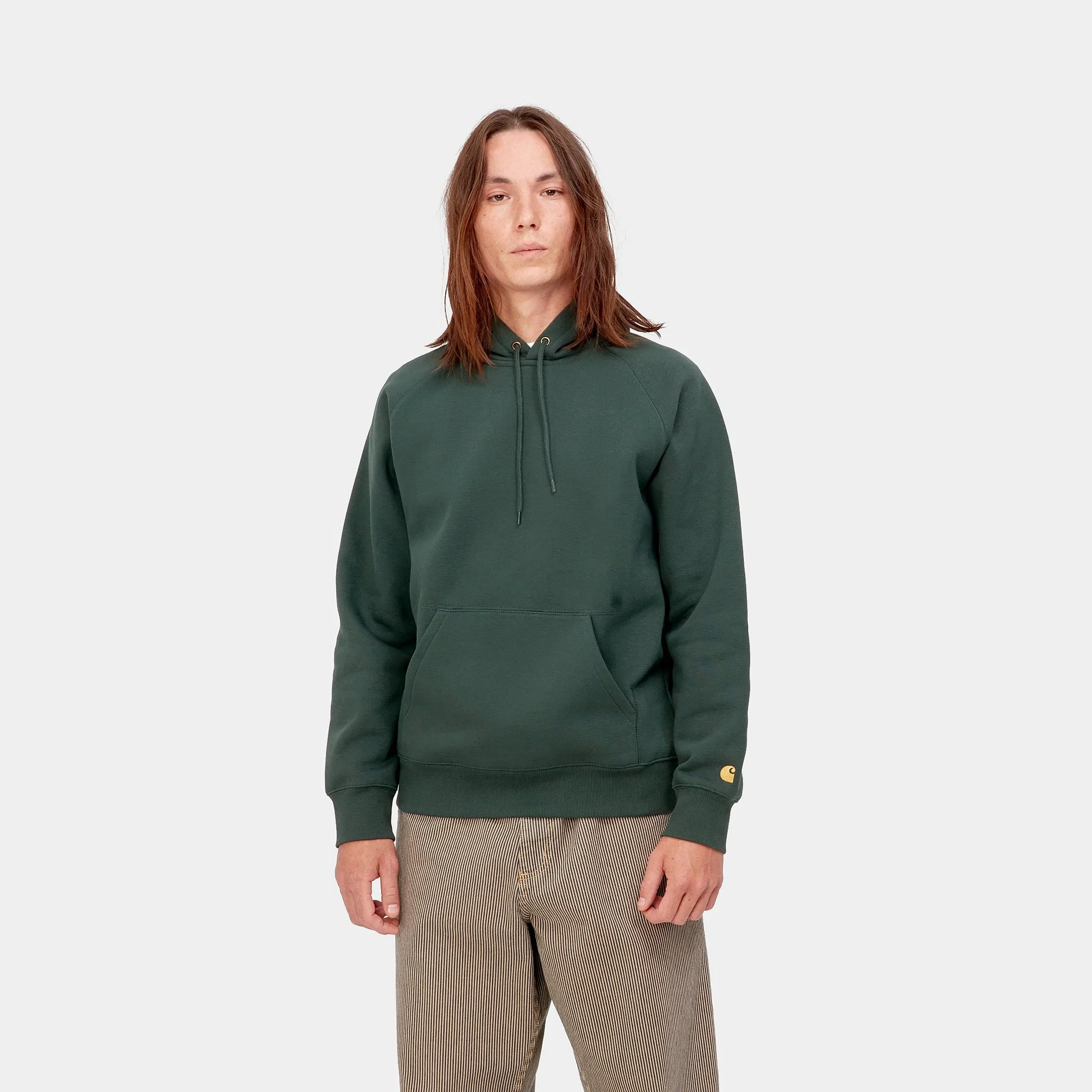 Carhartt Work in Progress Carhartt WIP Chase Hoodie - Dunkelgrün (Juniper / Gold)