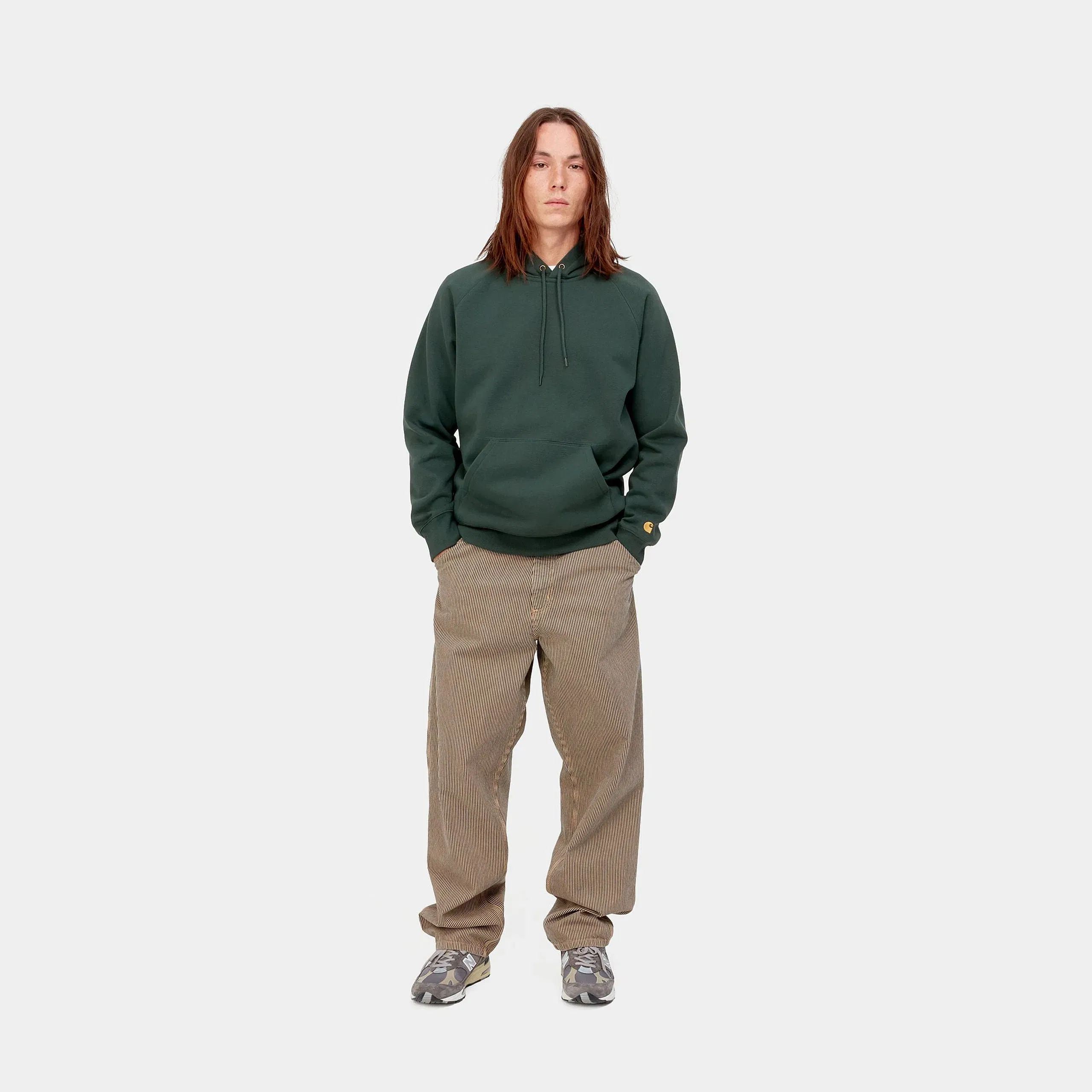 Carhartt Work in Progress Carhartt WIP Chase Hoodie - Dunkelgrün (Juniper / Gold)