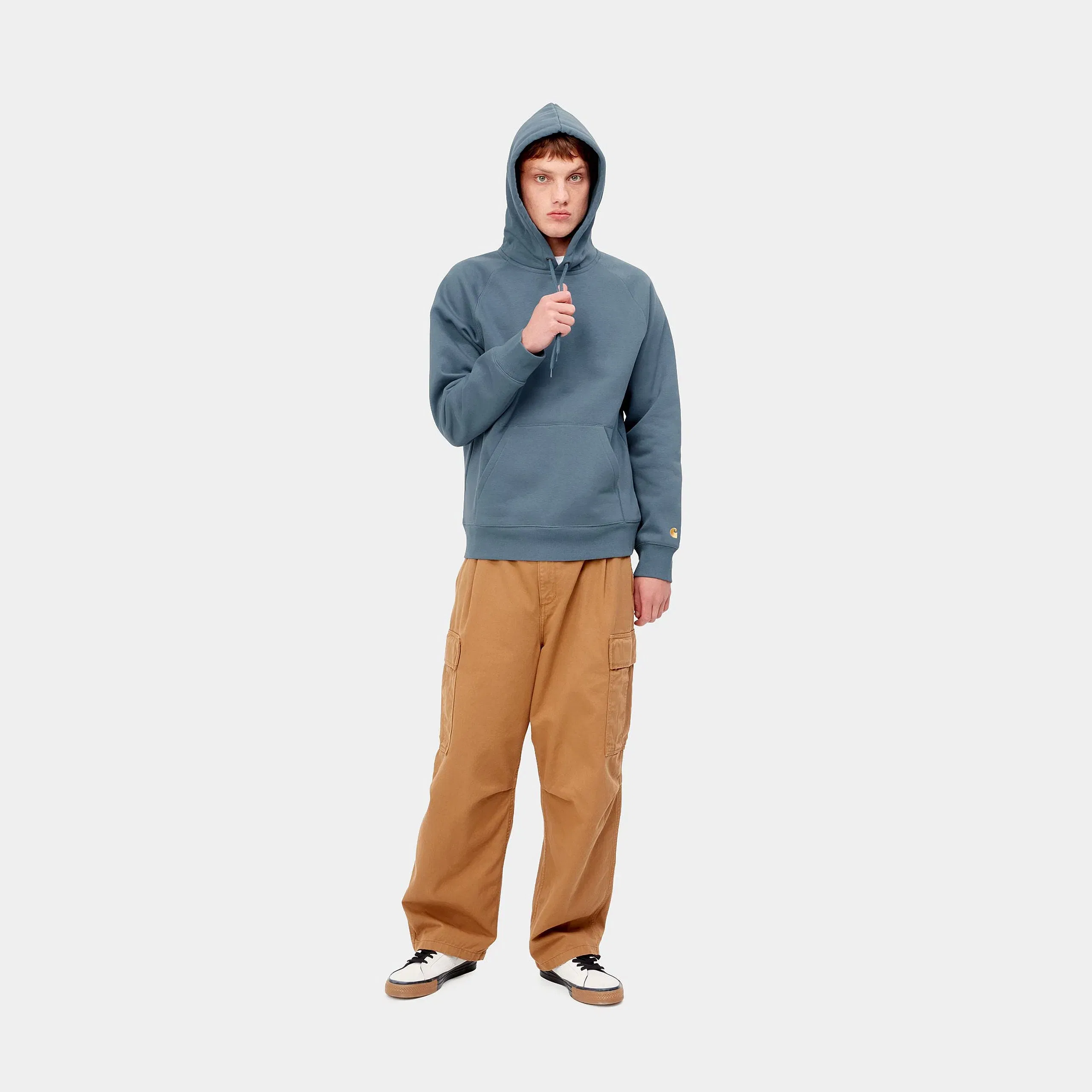 Carhartt Work in Progress Carhartt WIP Chase Hoodie - Graublau (Storm Blue / Gold)