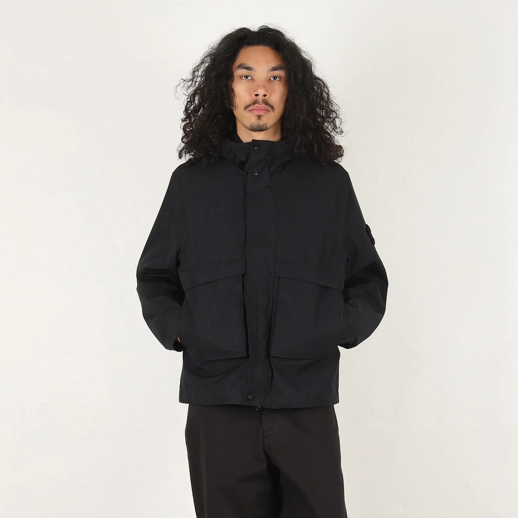 Stone Island Q100025 Short Parka - Black