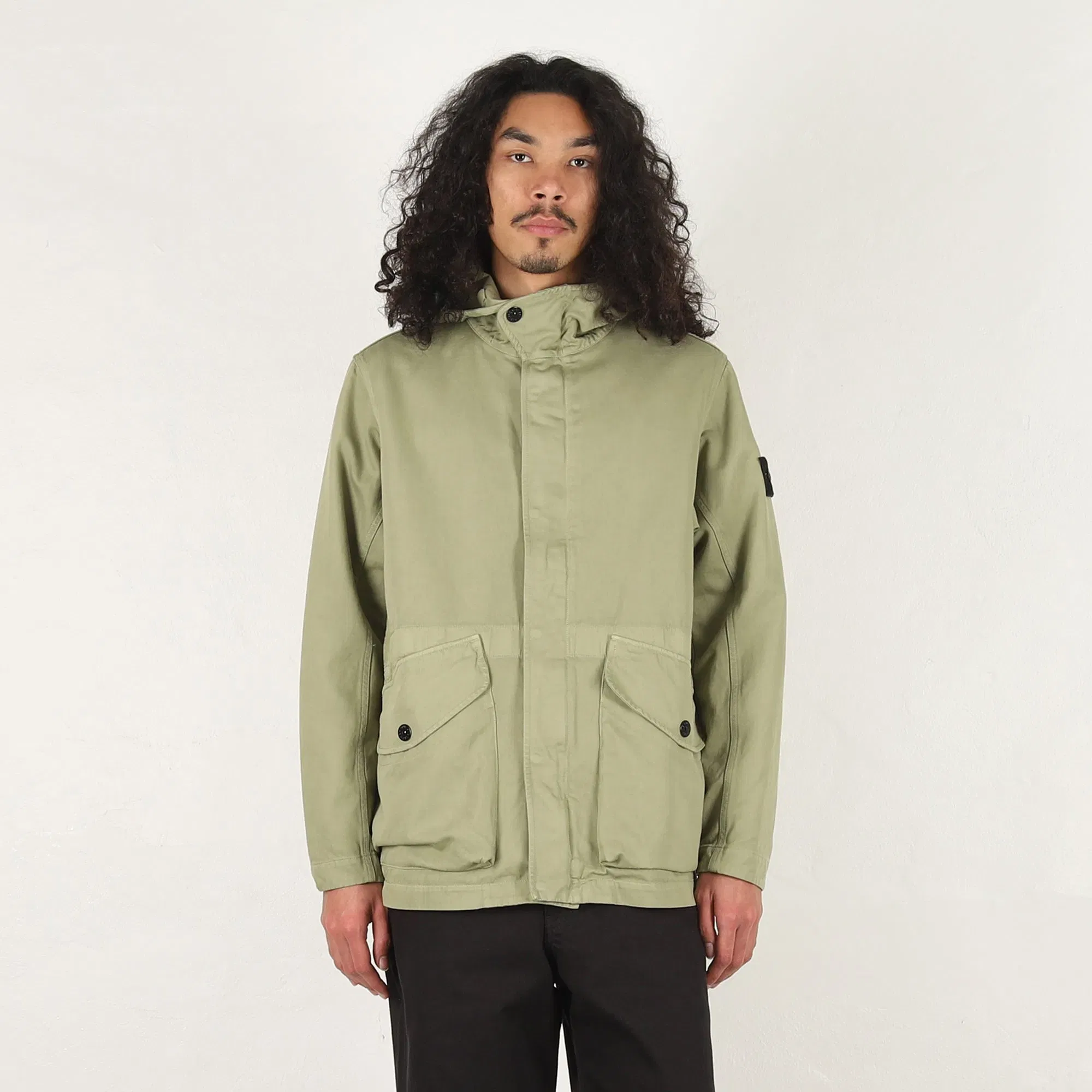 Stone Island Q100001 Short Parka - Laurel Green