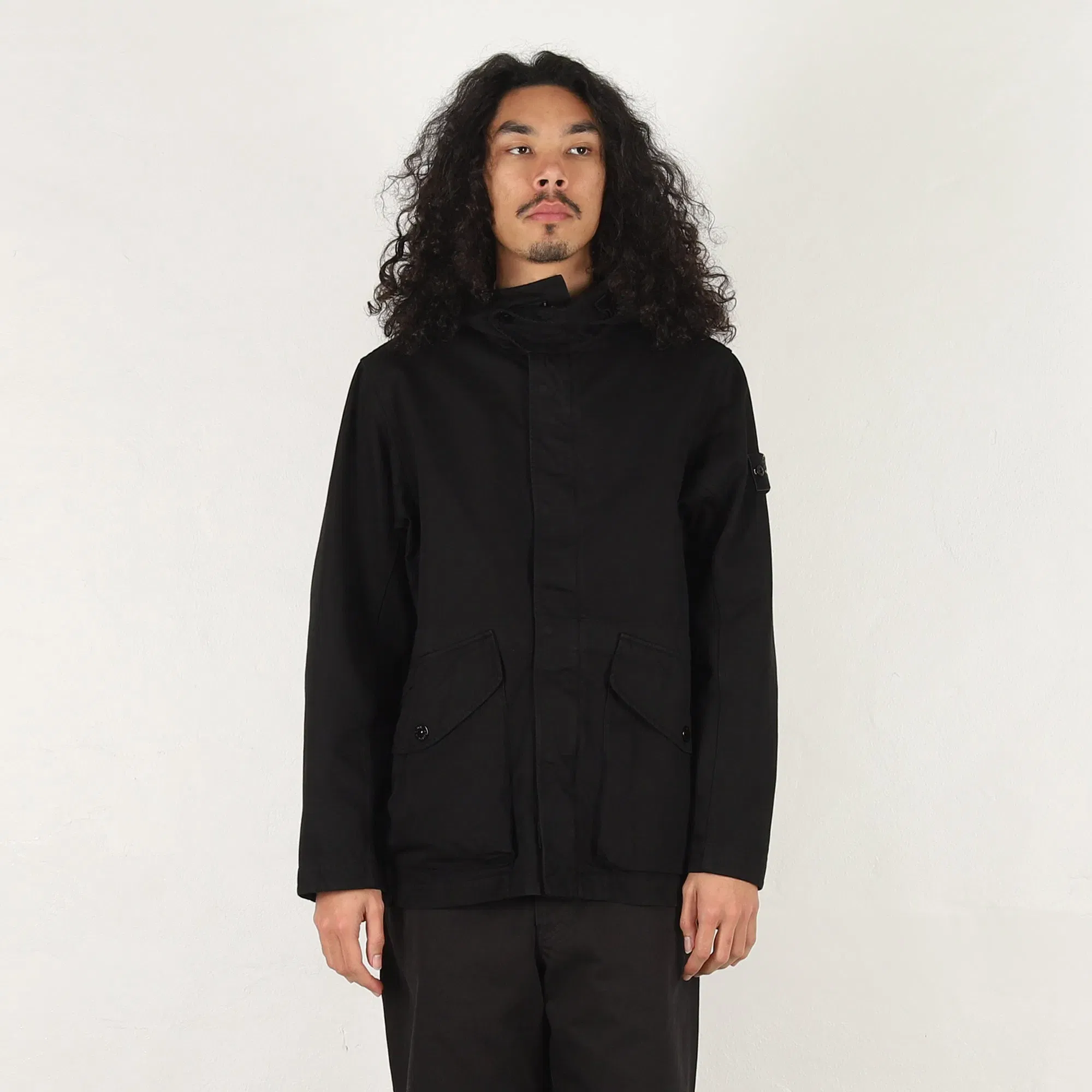 Stone Island Q100001 Short Parka - Black