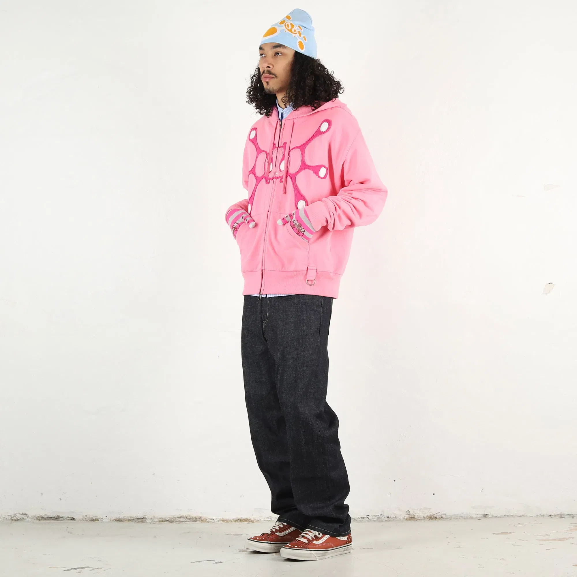 Happy99 Angel99 Zip Up Hoodie - Pink