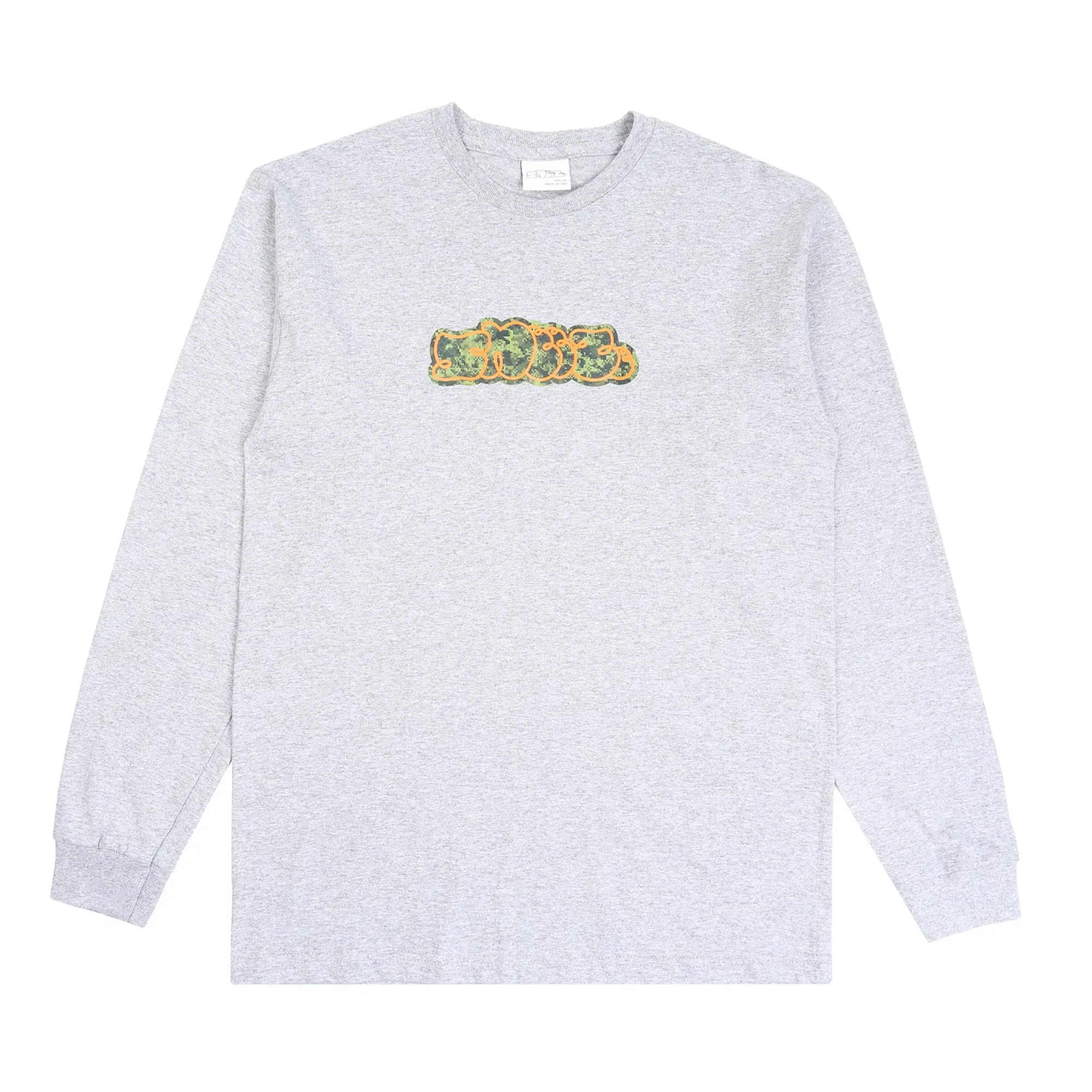 Sneeze Camo Logo LS T-Shirt - Heather Grey