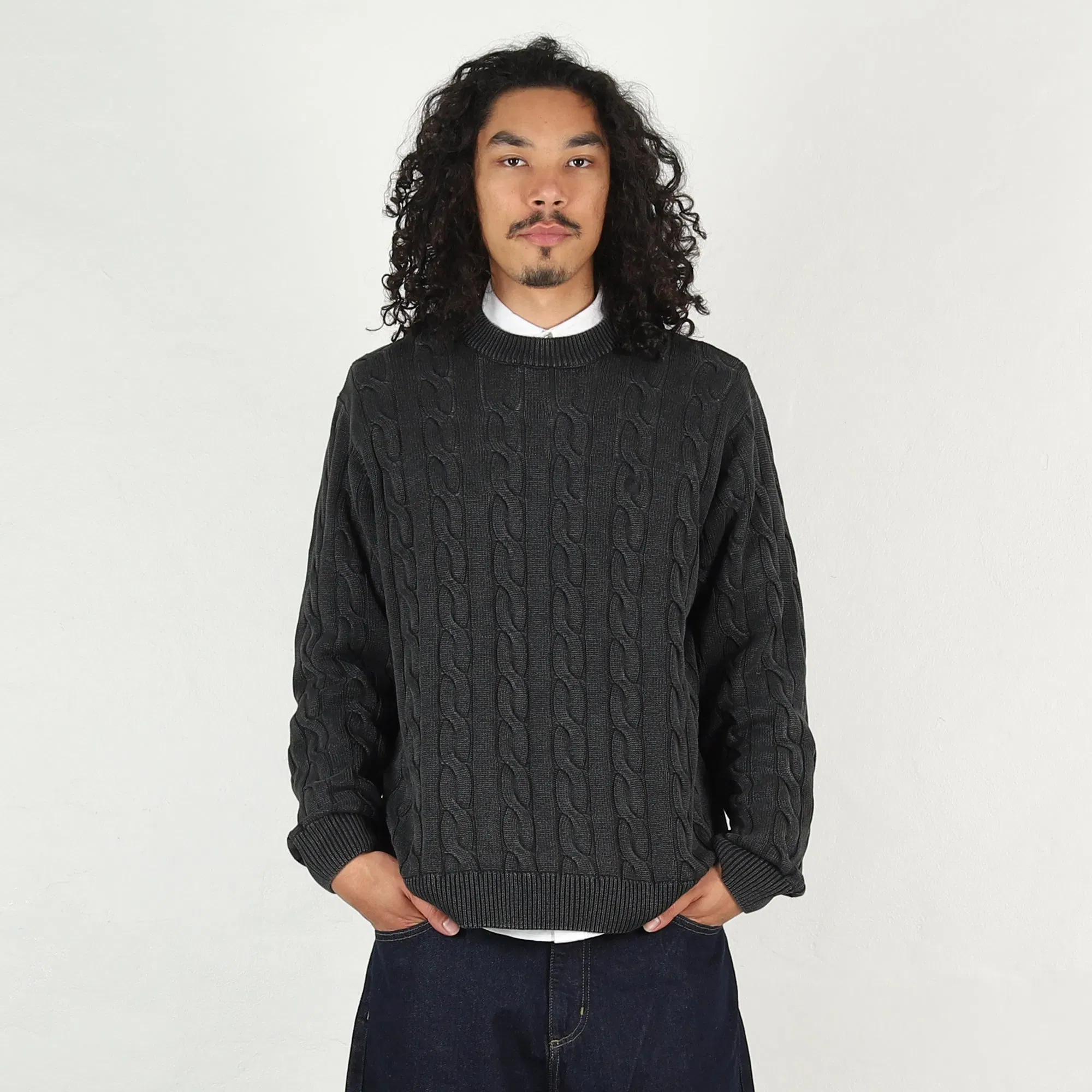 Carhartt WIP Carter Sweater - Black garment dyed