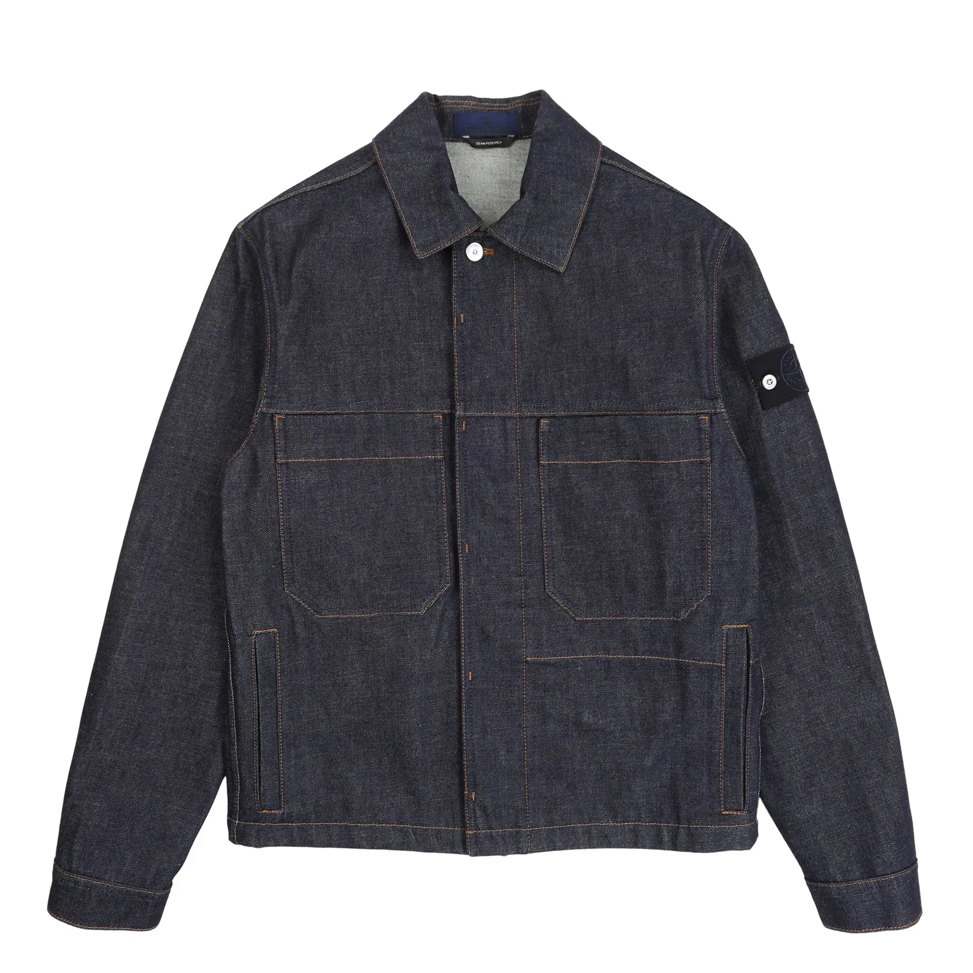 Stone Island 4100006 Biker Jacket - Blue Raw