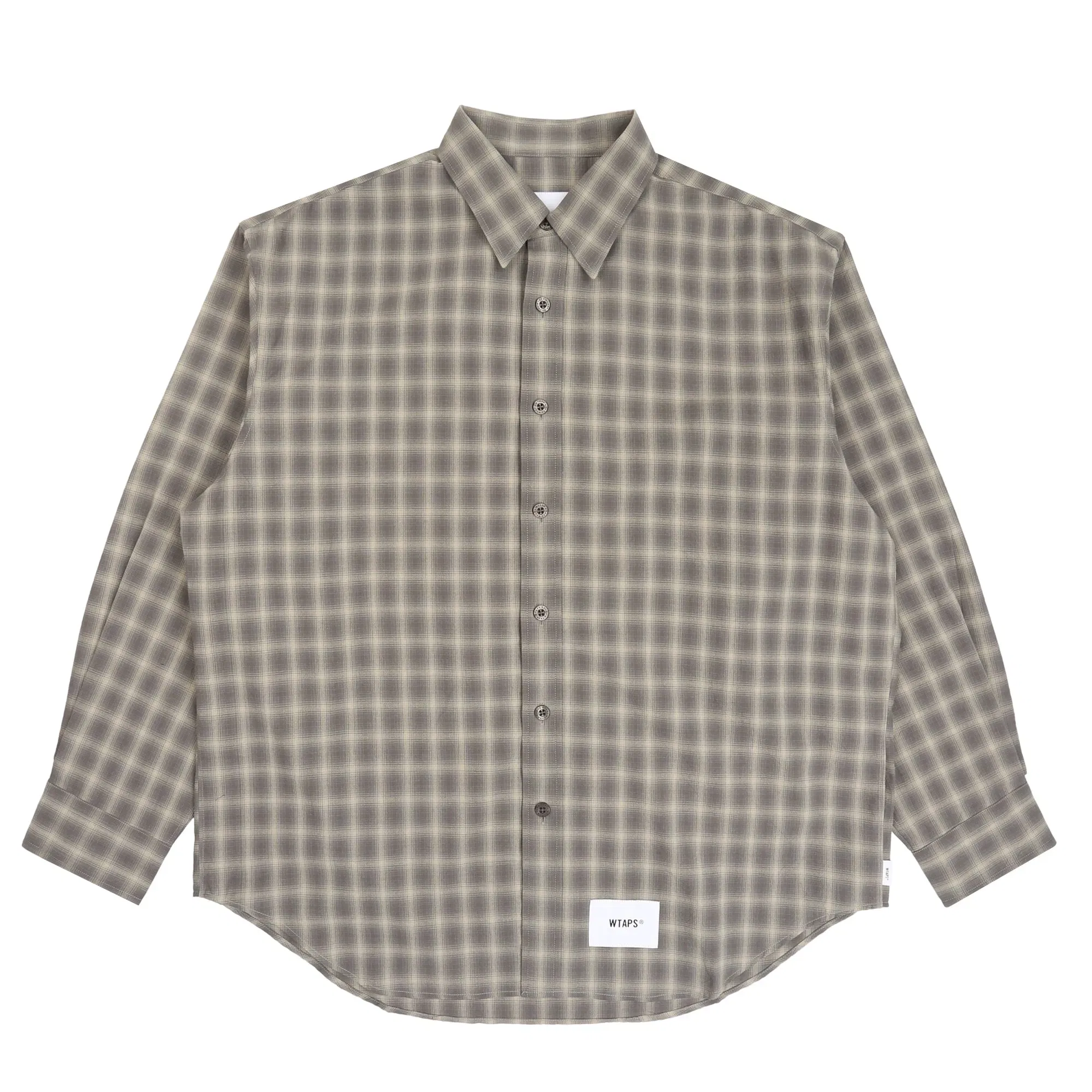 WTAPS TXT 01 LS Broadcloth Shirt - Olive Drab