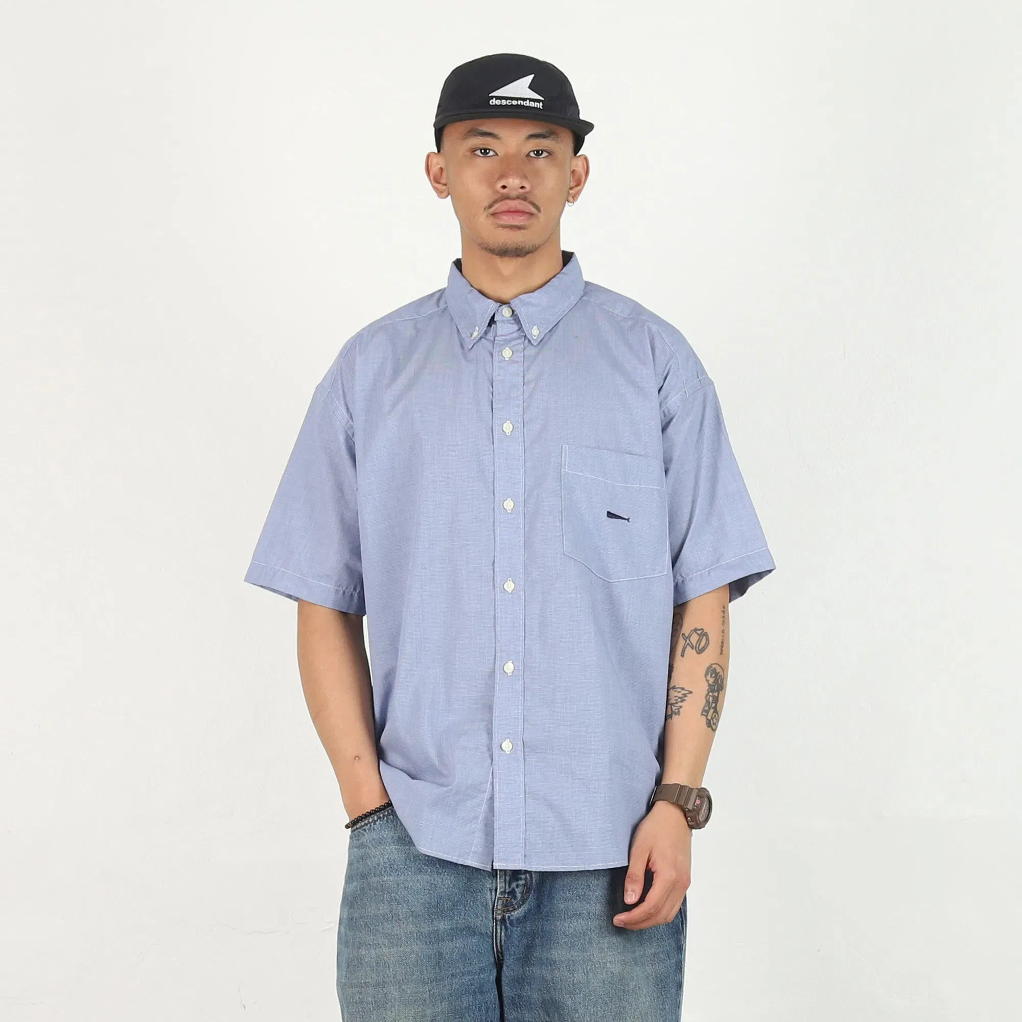 Descendant Kennedy's Plaid SS Shirt - Navy
