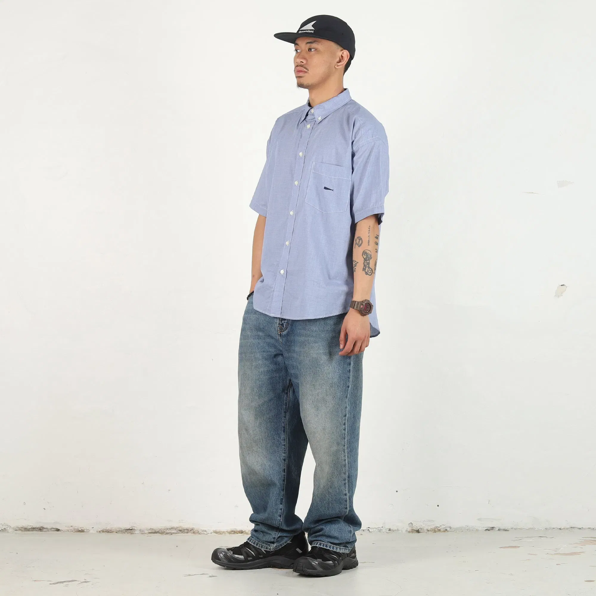 Descendant Kennedy's Plaid SS Shirt - Navy