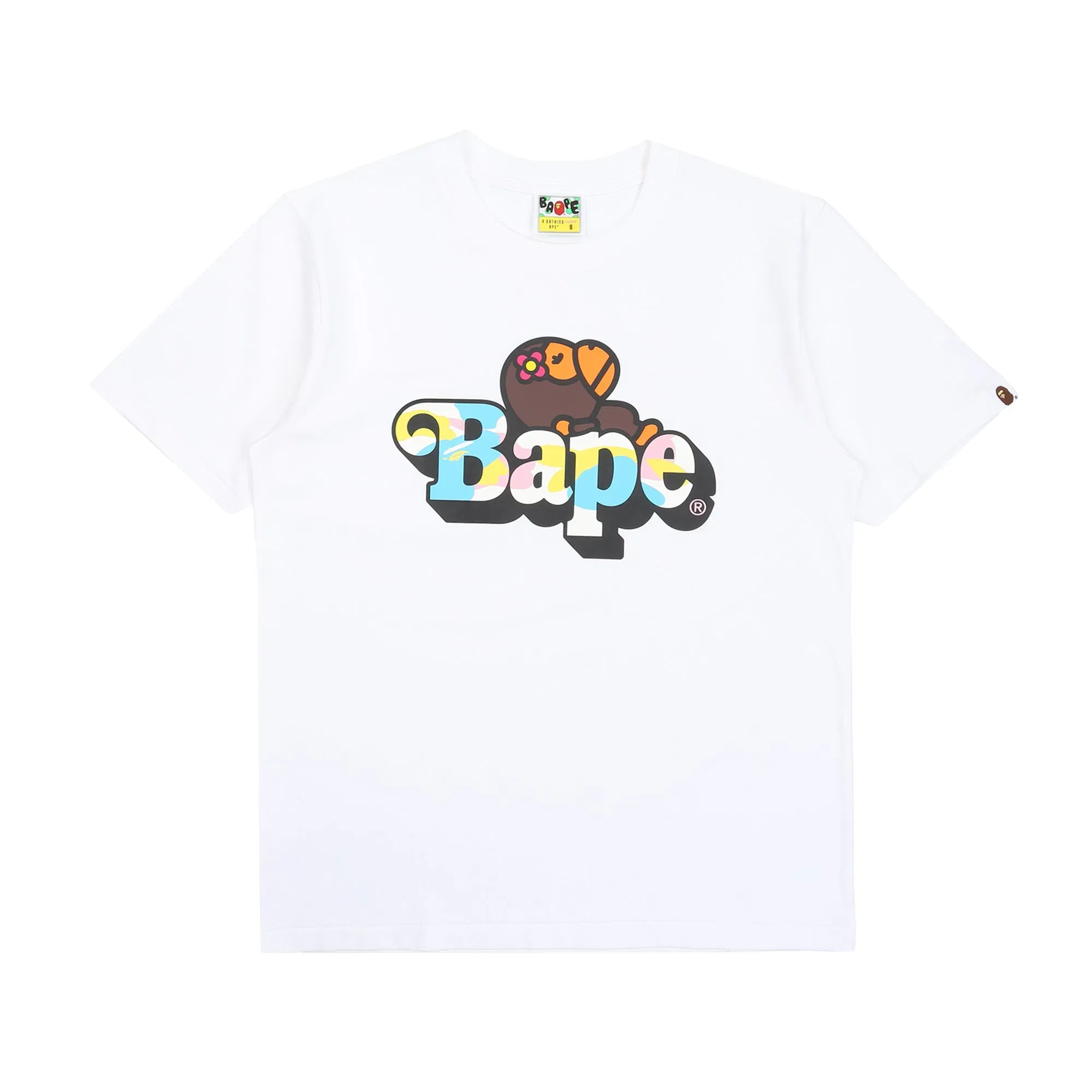 BAPE W' Camo Baby Lisa On Bape T-Shirt - White