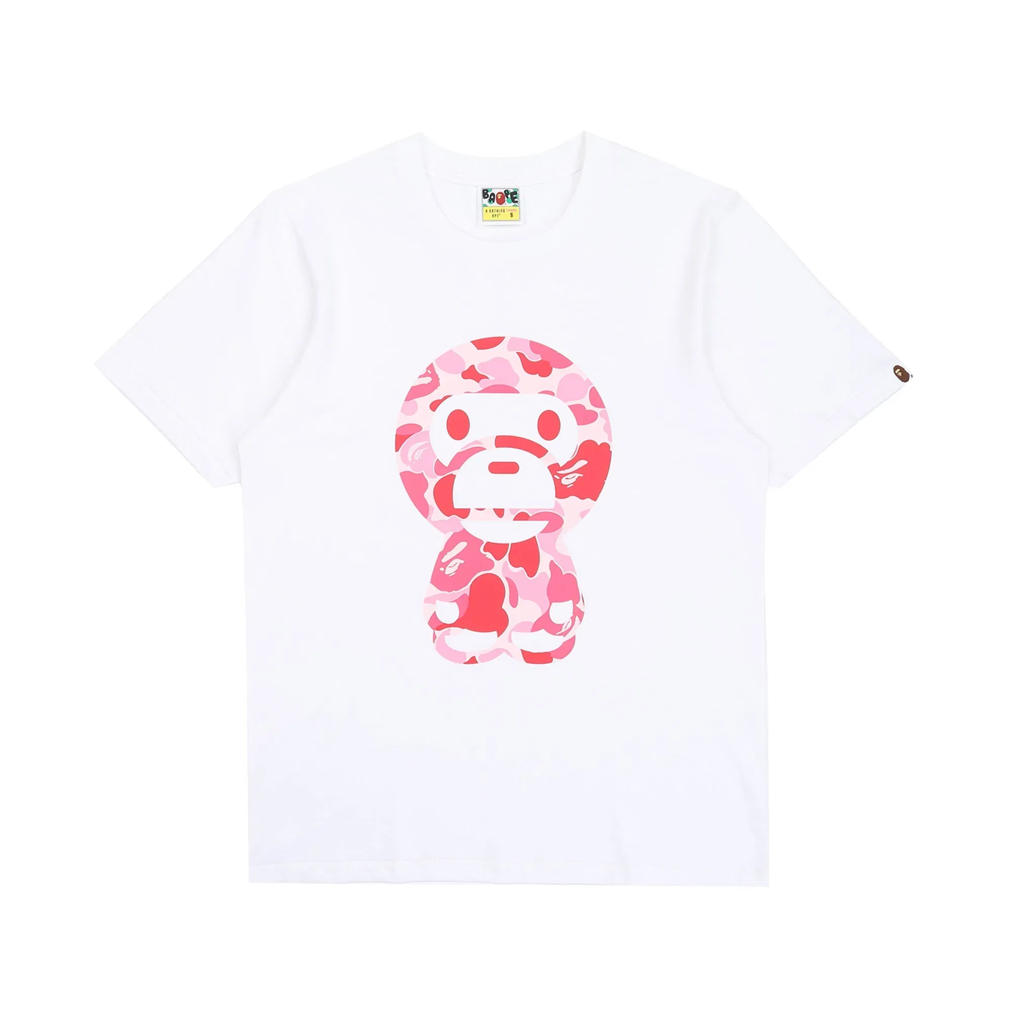 BAPE W' ABC Camo Big Baby Milo T-Shirt - White/Pink