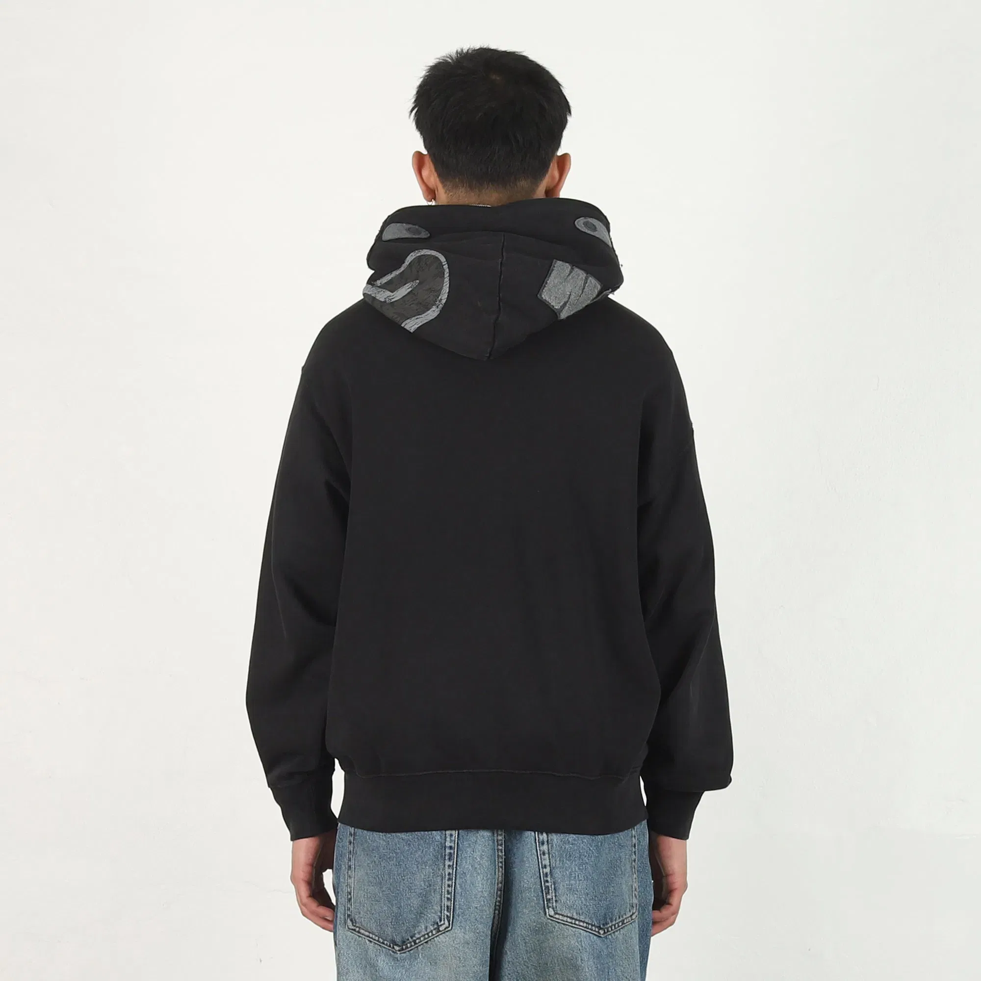 BAPE Garment Dye Shark Full Zip Hoodie - Black