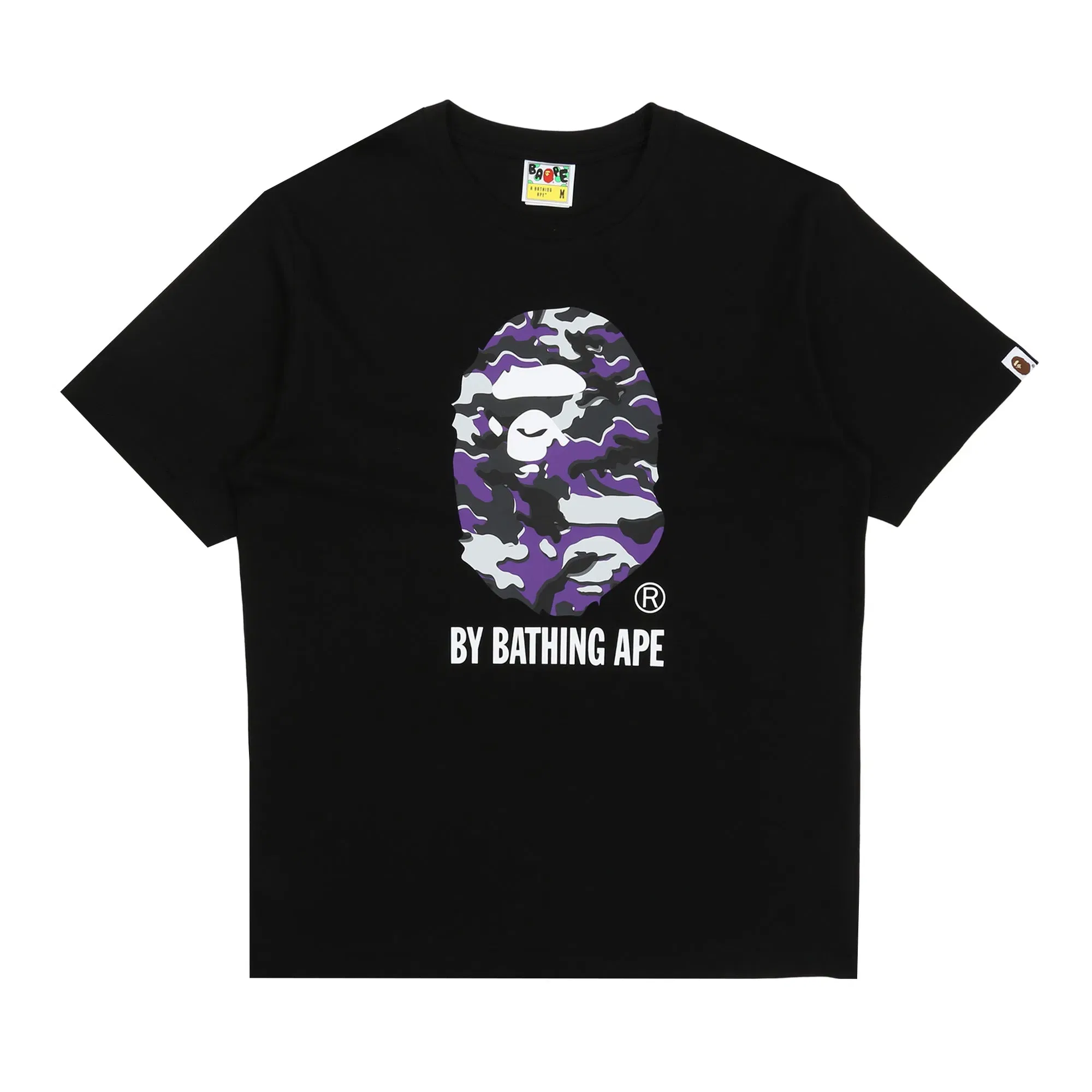 BAPE Glitch Woodland Camo Ape T-Shirt - Black