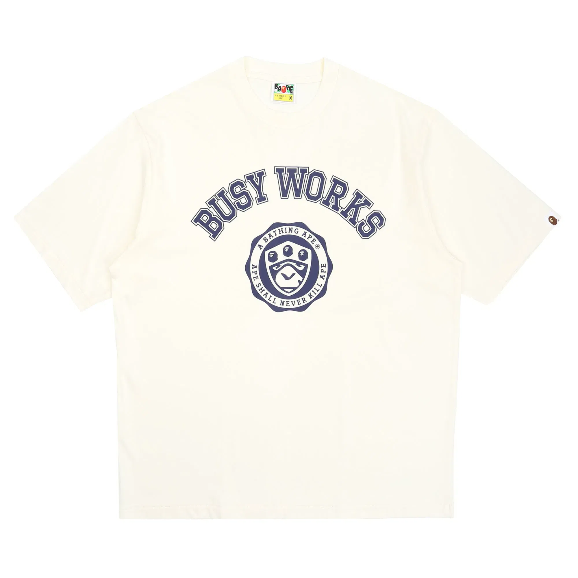 BAPE Busy Works College Relaxed T-Shirt - Ivory