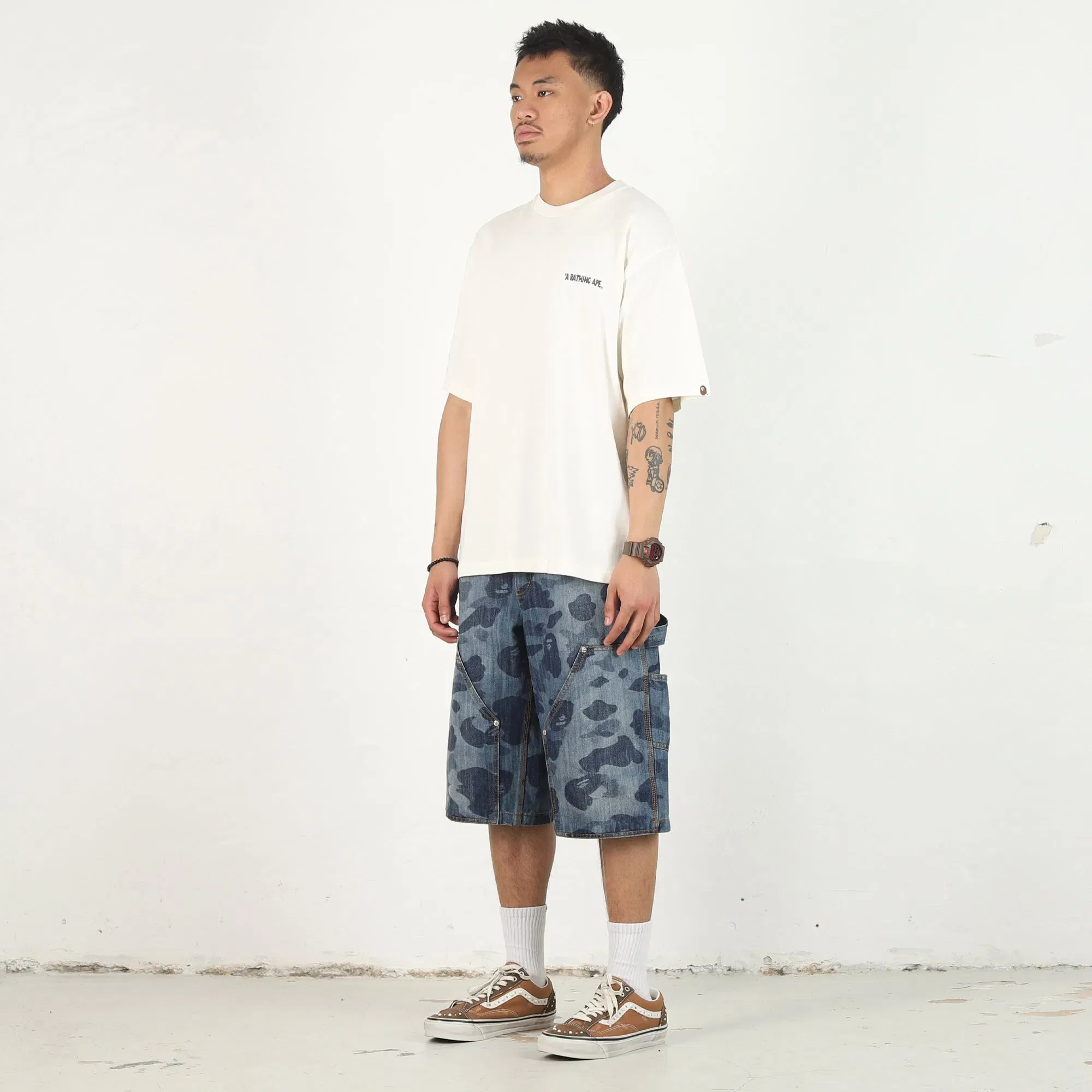BAPE Shark Shijin Bathing Ape Logo T-Shirt - Ivory