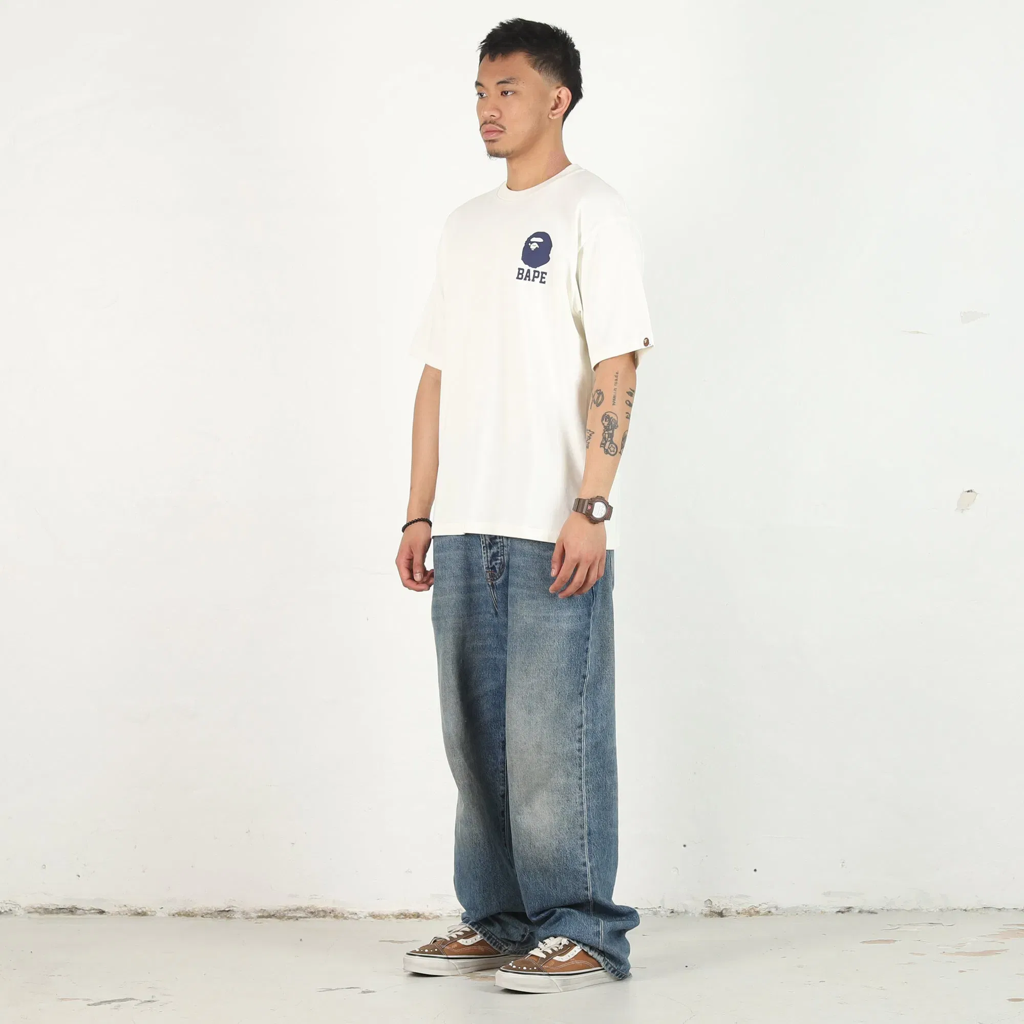 BAPE Lukewarm Water Logo Relaxed T-Shirt - Ivory