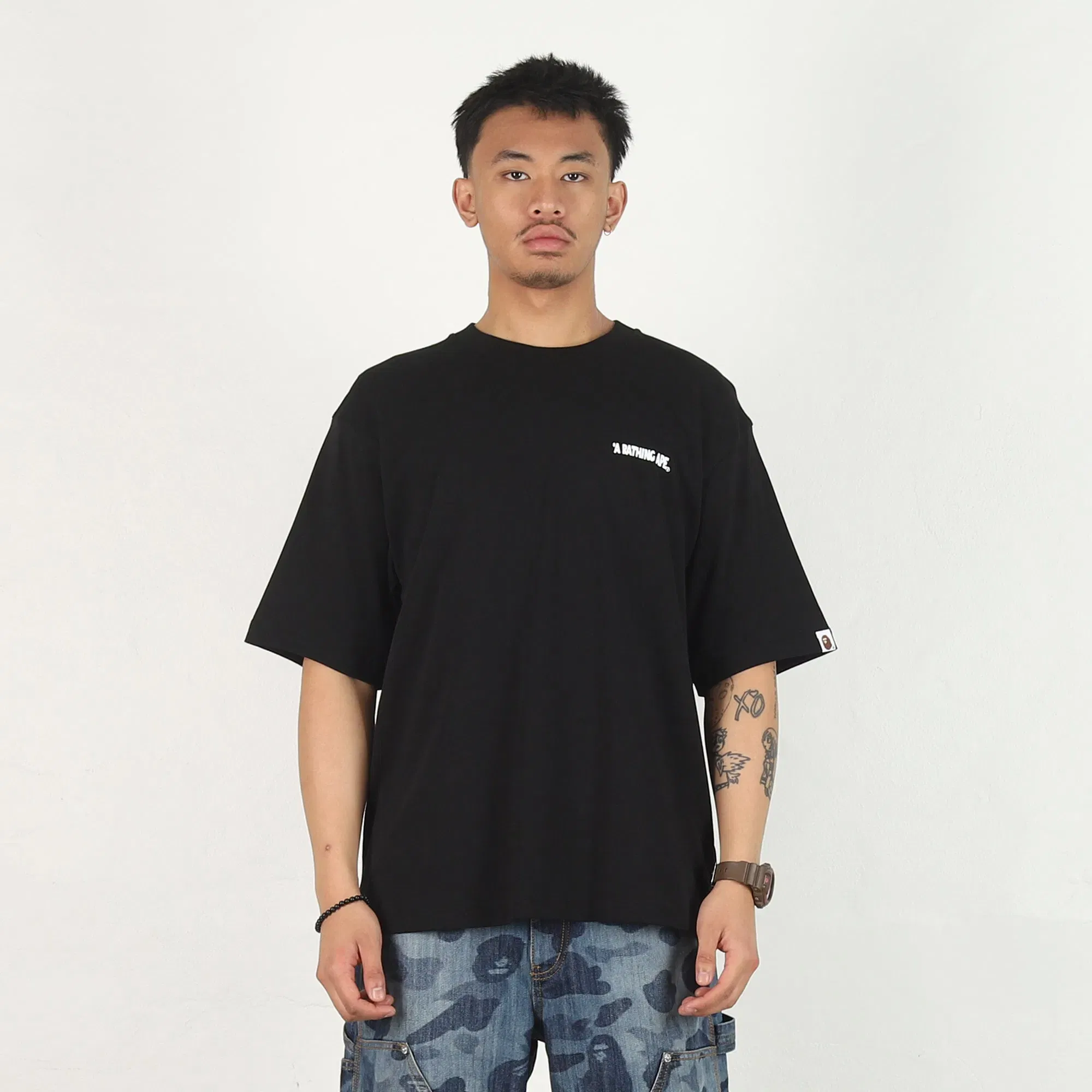 BAPE Shark Shijin Bathing Ape Logo T-Shirt - Black