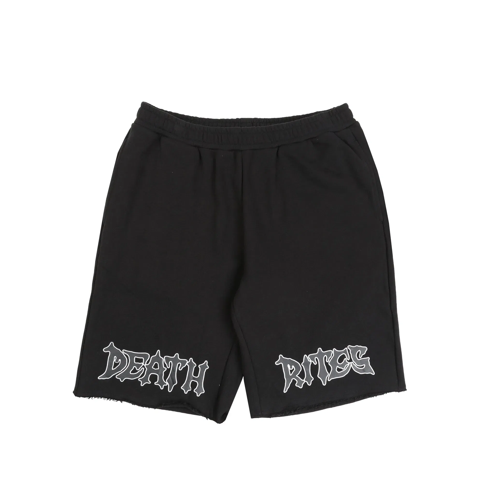 Death Rites Script Cut-Off Sweat Shorts - Black