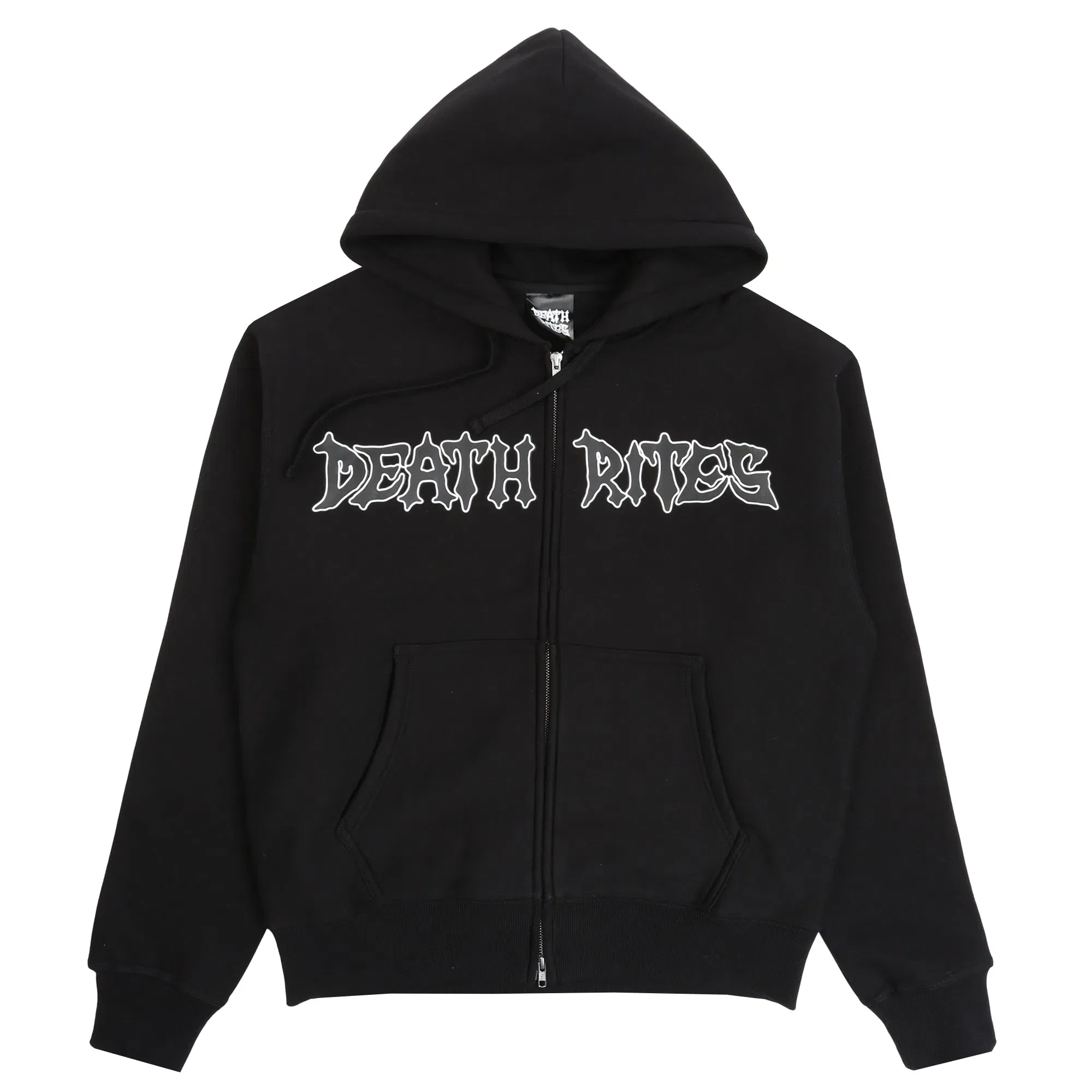 Death Rites Script Zip Hooded Sweater - Black
