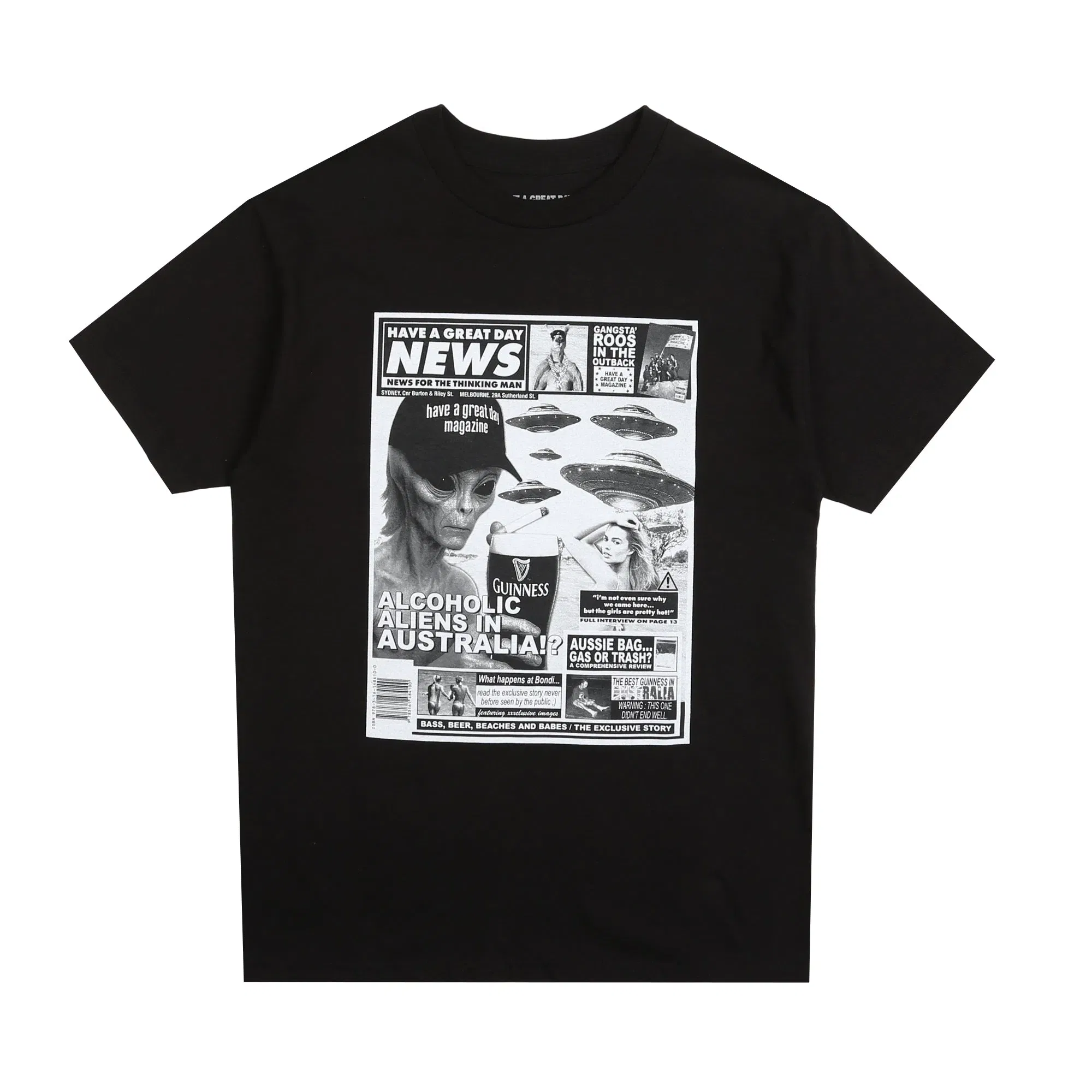 Have A Great Day Mag News T-Shirt - Black