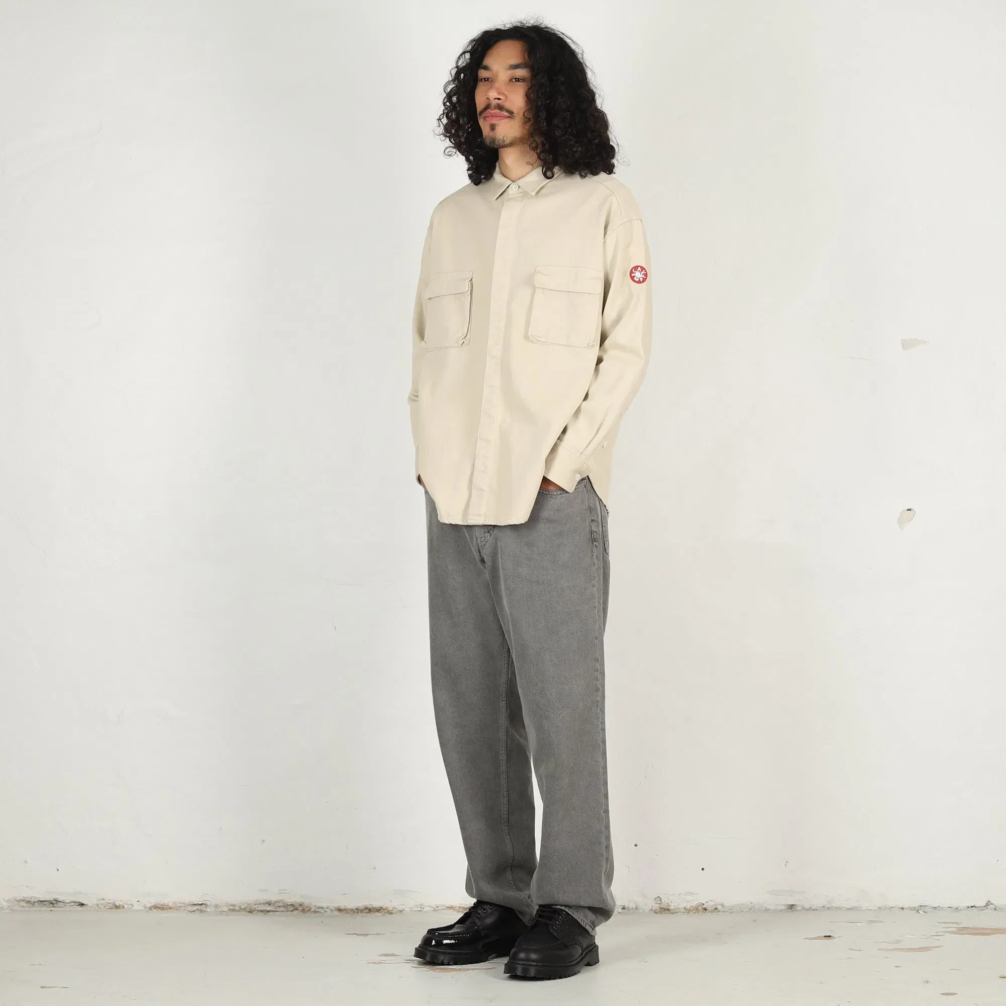 Cav Empt Cotton Twill Big Shirt - Beige