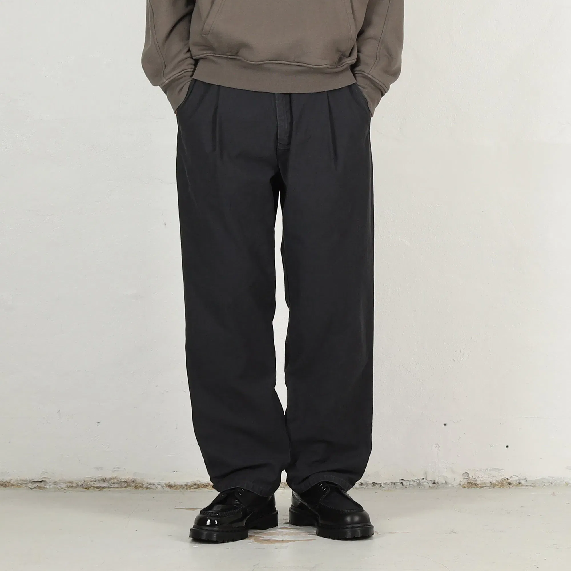 Cav Empt Washed Cotton One Tuck Pants - Charcoal