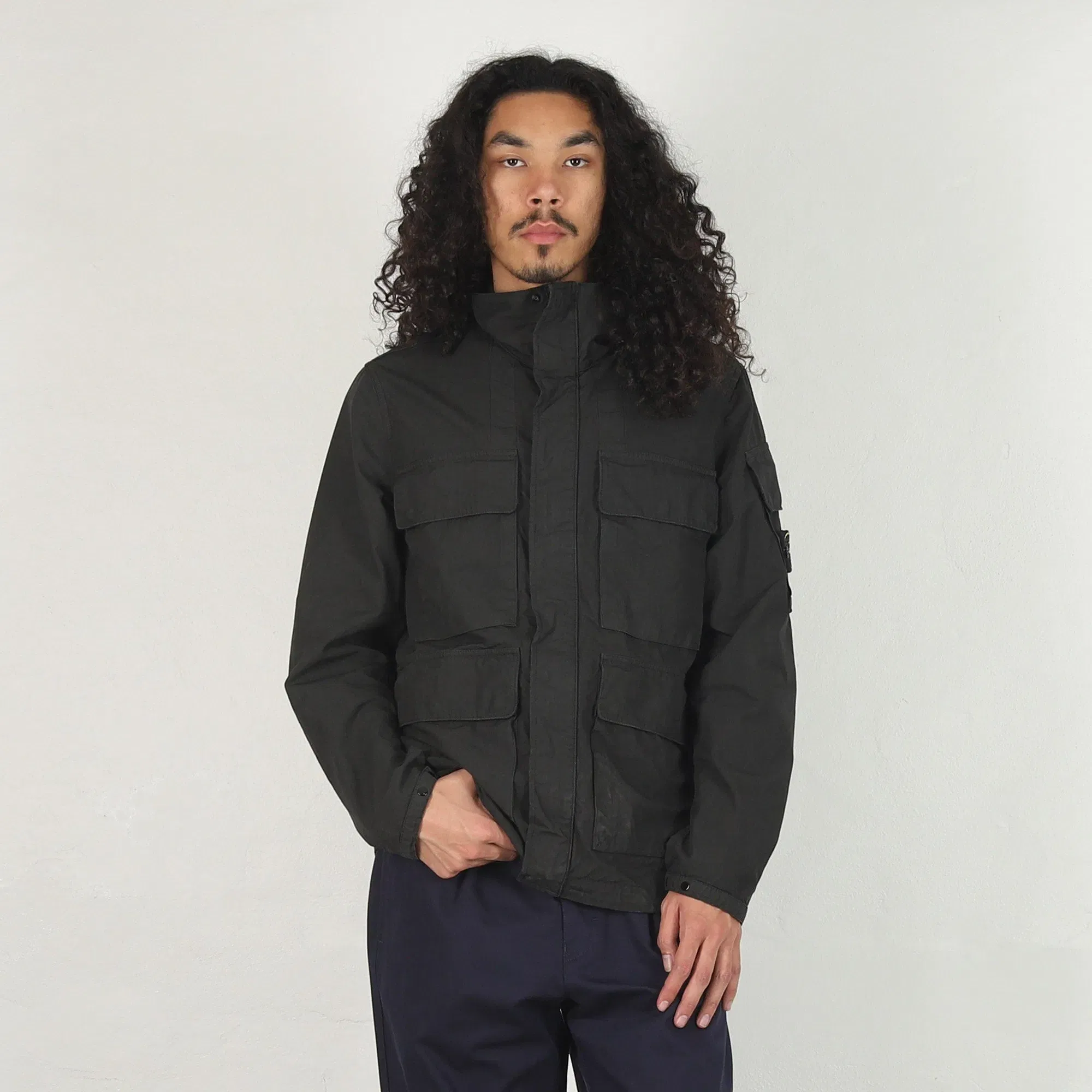 Stone Island Q100011 Short Parka - Lead Grey