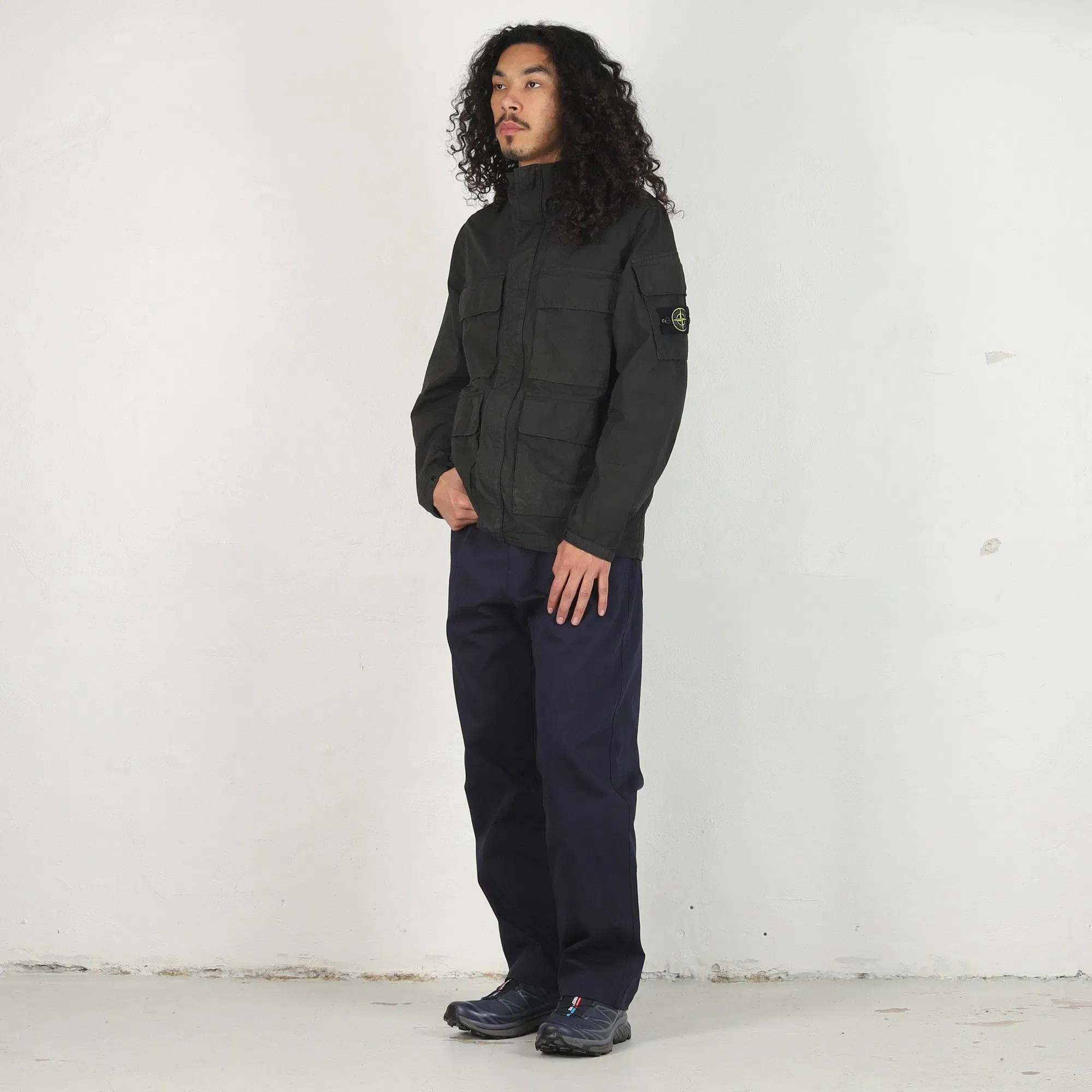Stone Island Q100011 Short Parka - Lead Grey