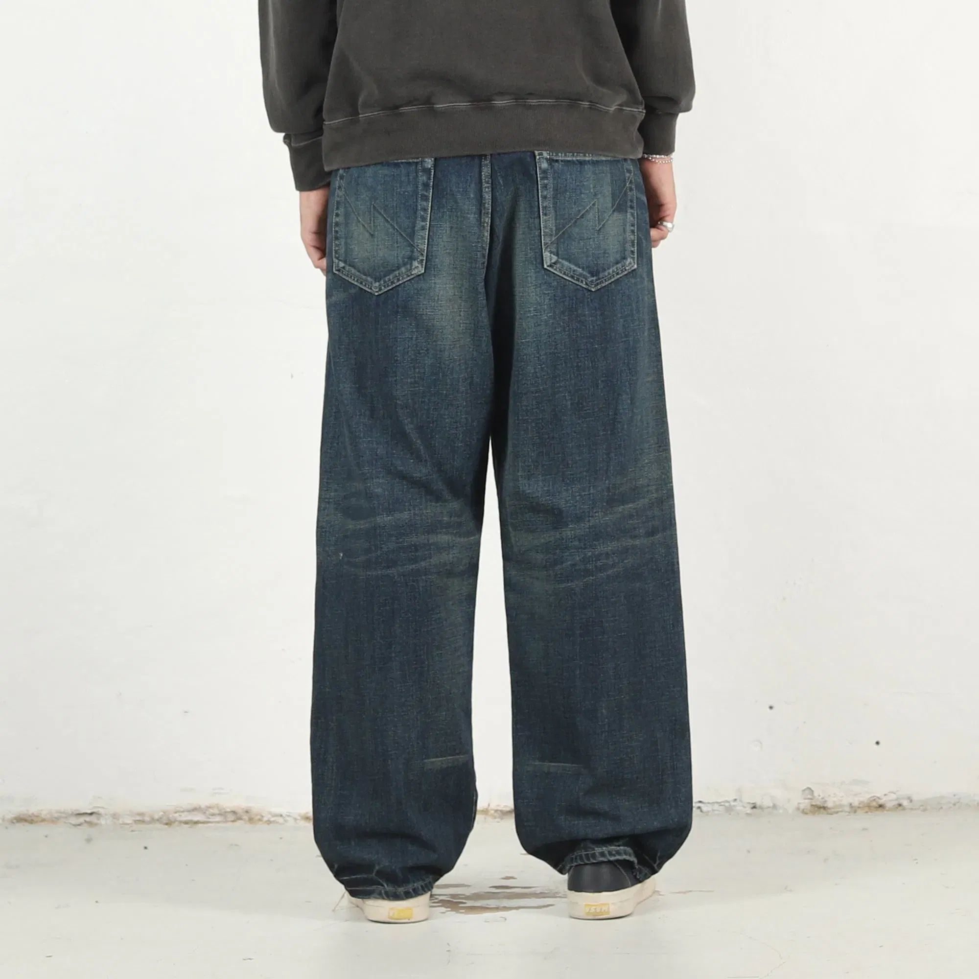 Neighborhood Washed Denim DP Wide Pants - Indigo