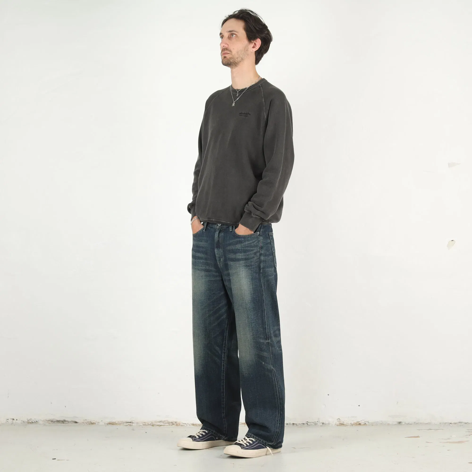 Neighborhood Washed Denim DP Wide Pants - Indigo