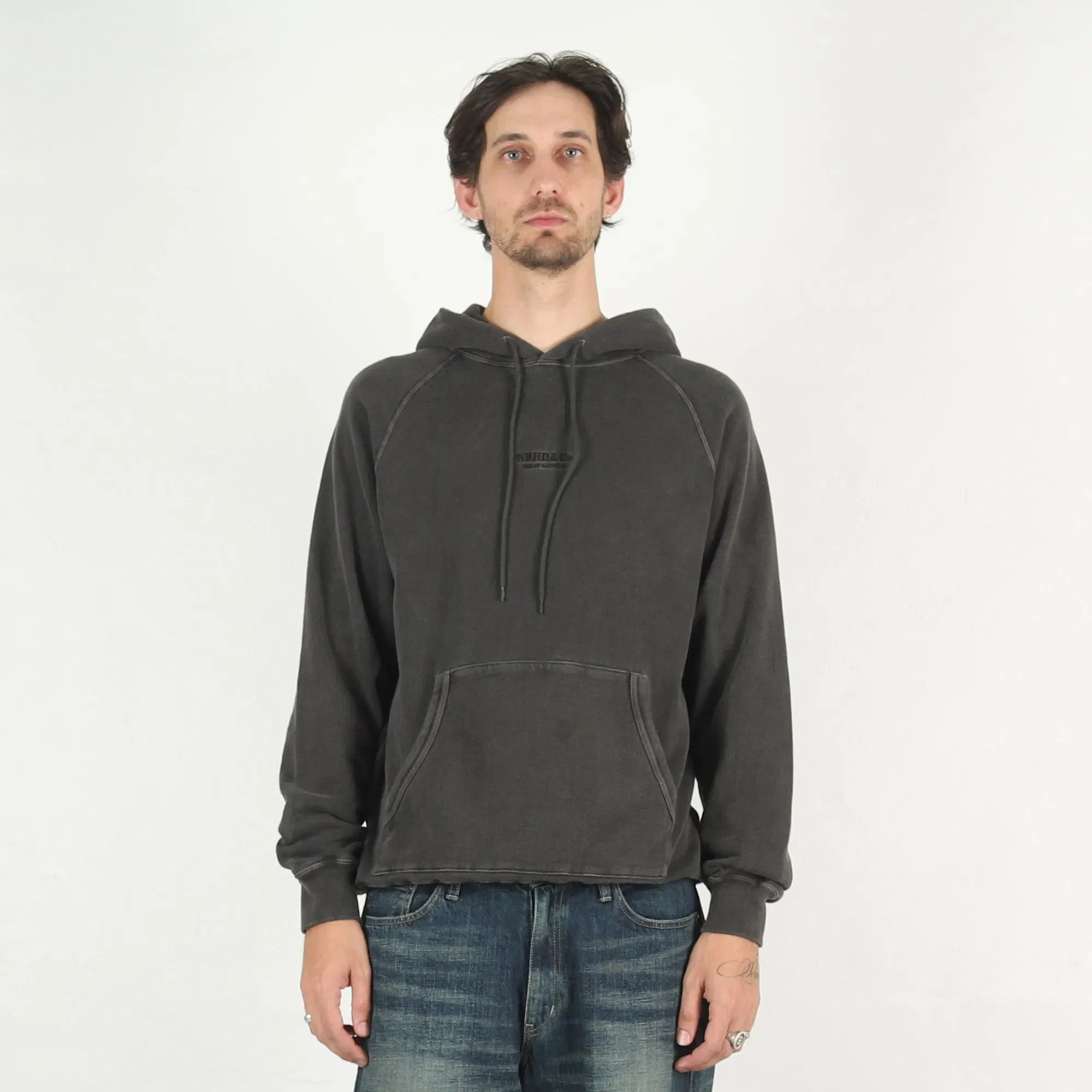 Neighborhood Pigment Dyed LS Sweat Hoodie - Black