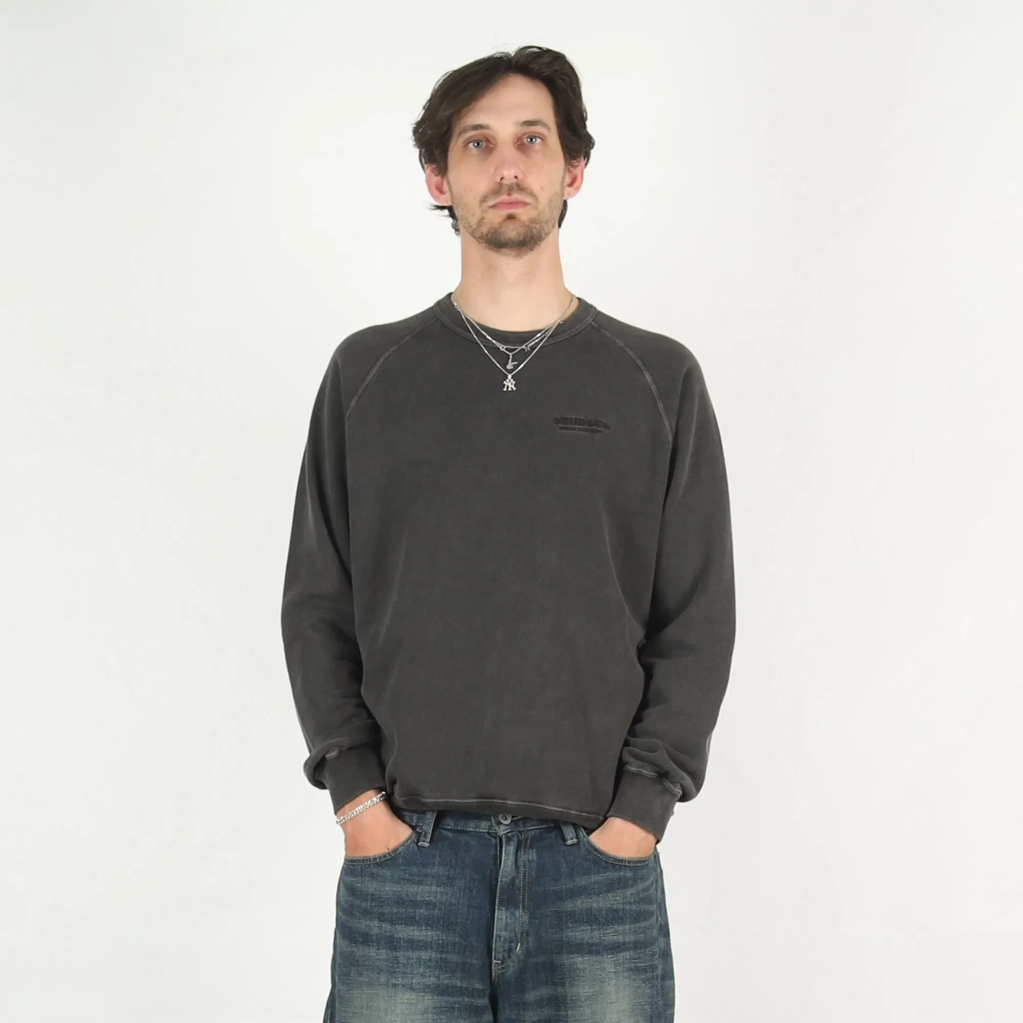 Neighborhood Pigment Dyed LS Sweatshirt - Black