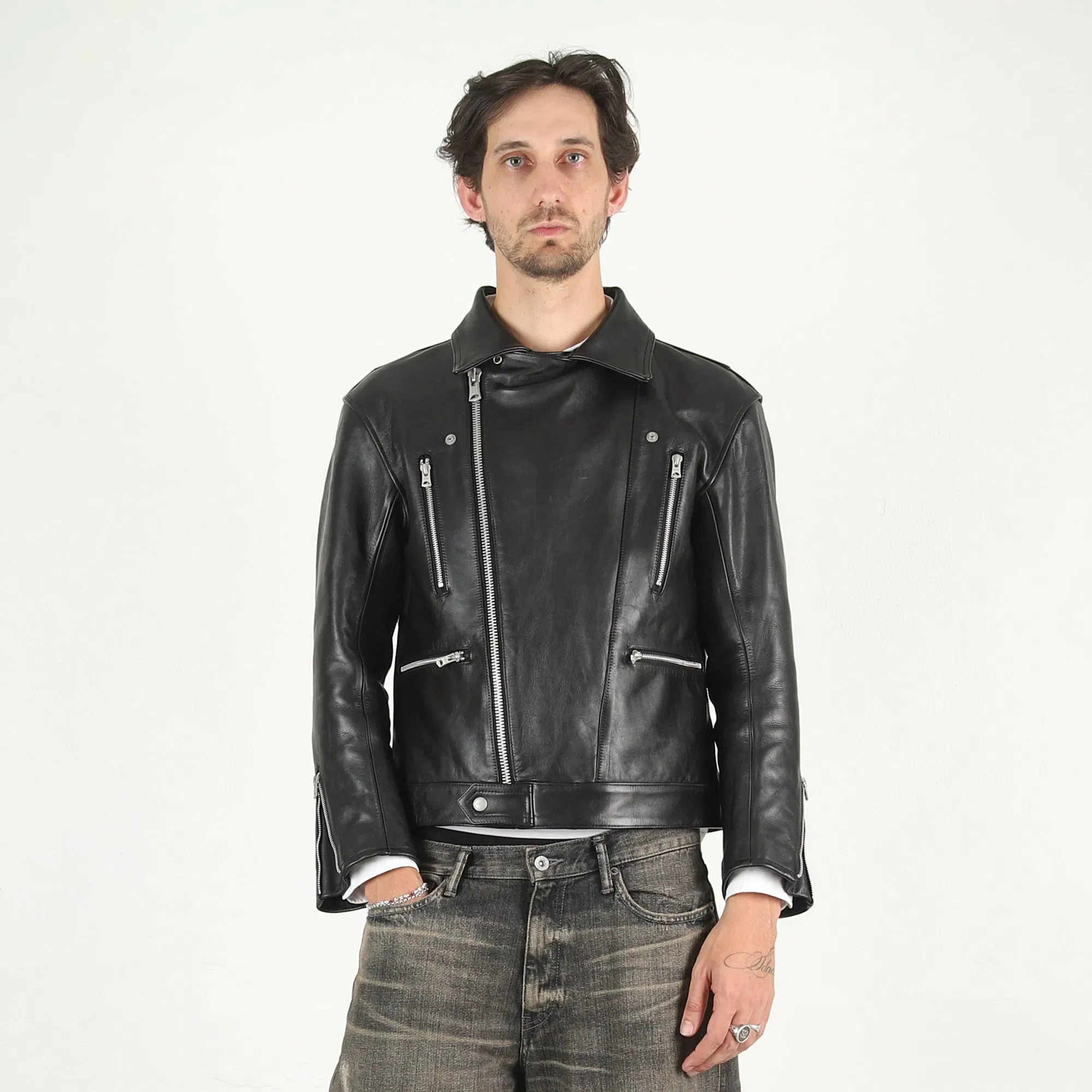 Neighborhood Leather Riders Jacket - Black
