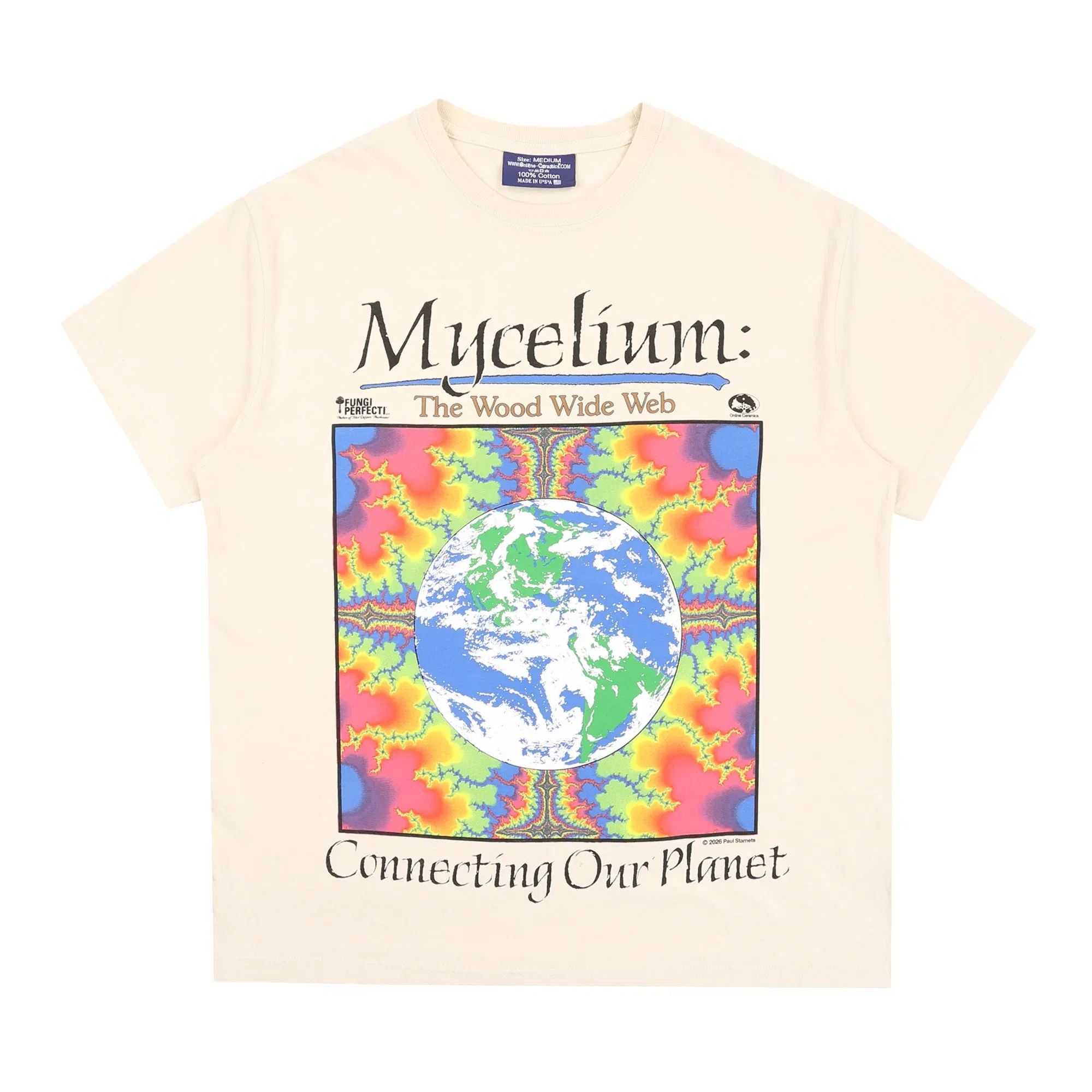 Online Ceramics Wood Wide Web T-Shirt - Cream