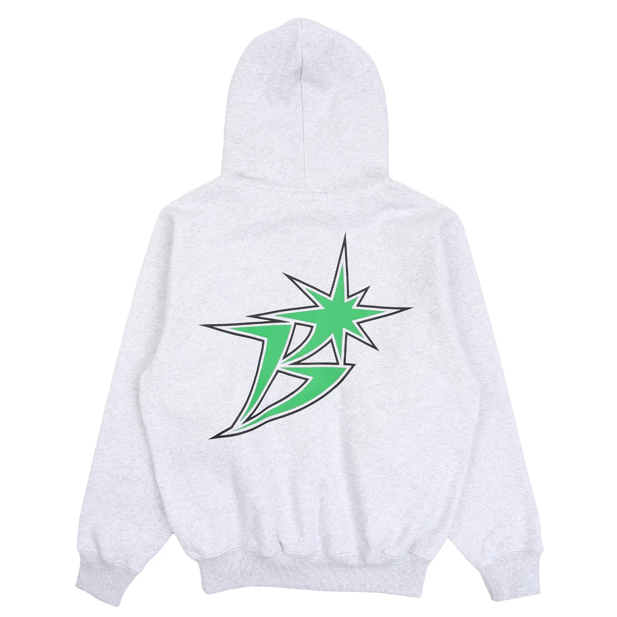 Bott B Logo Zip Hoodie - Ash/Green