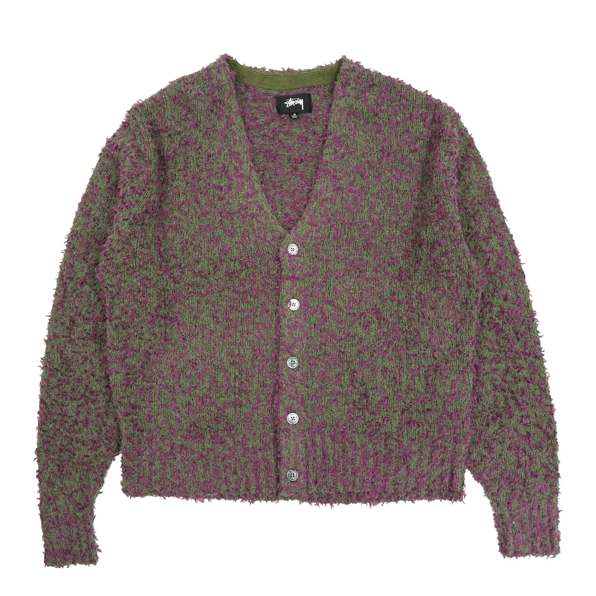 Stussy Textured Cardigan- Purple/Green