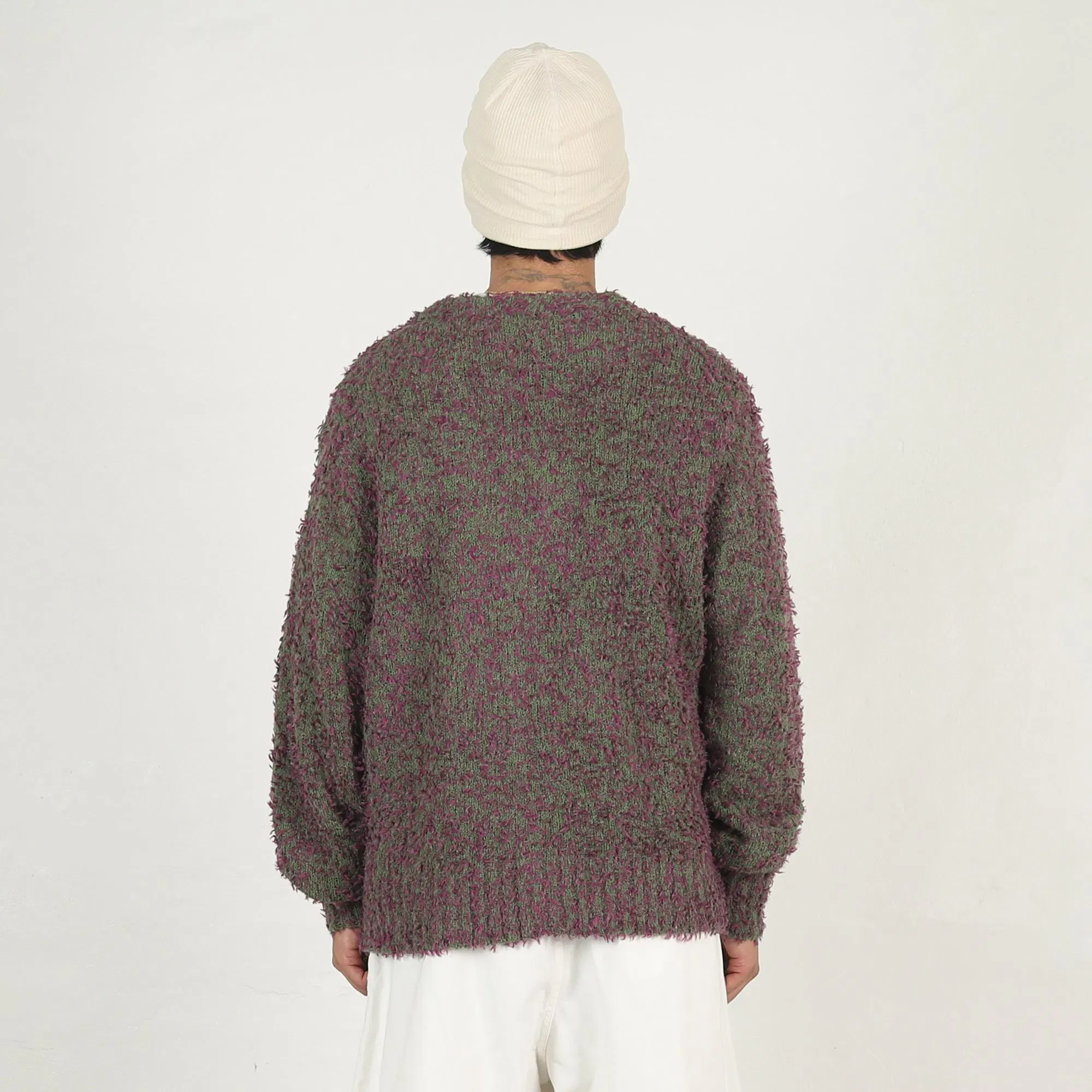 Stussy Textured Cardigan- Purple/Green