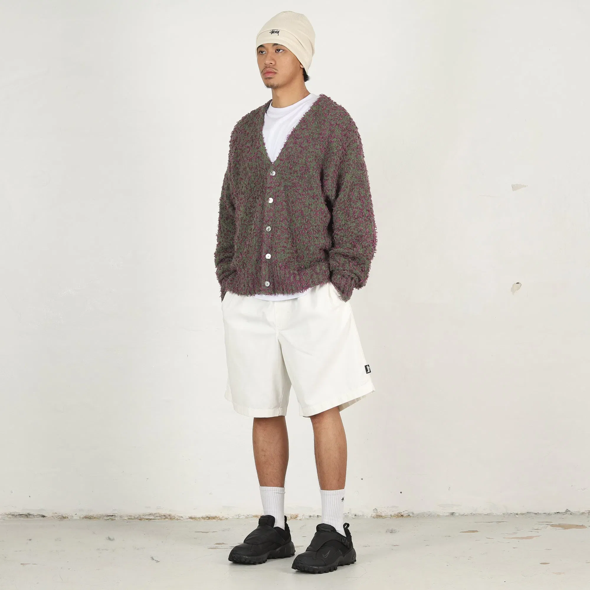 Stussy Textured Cardigan- Purple/Green