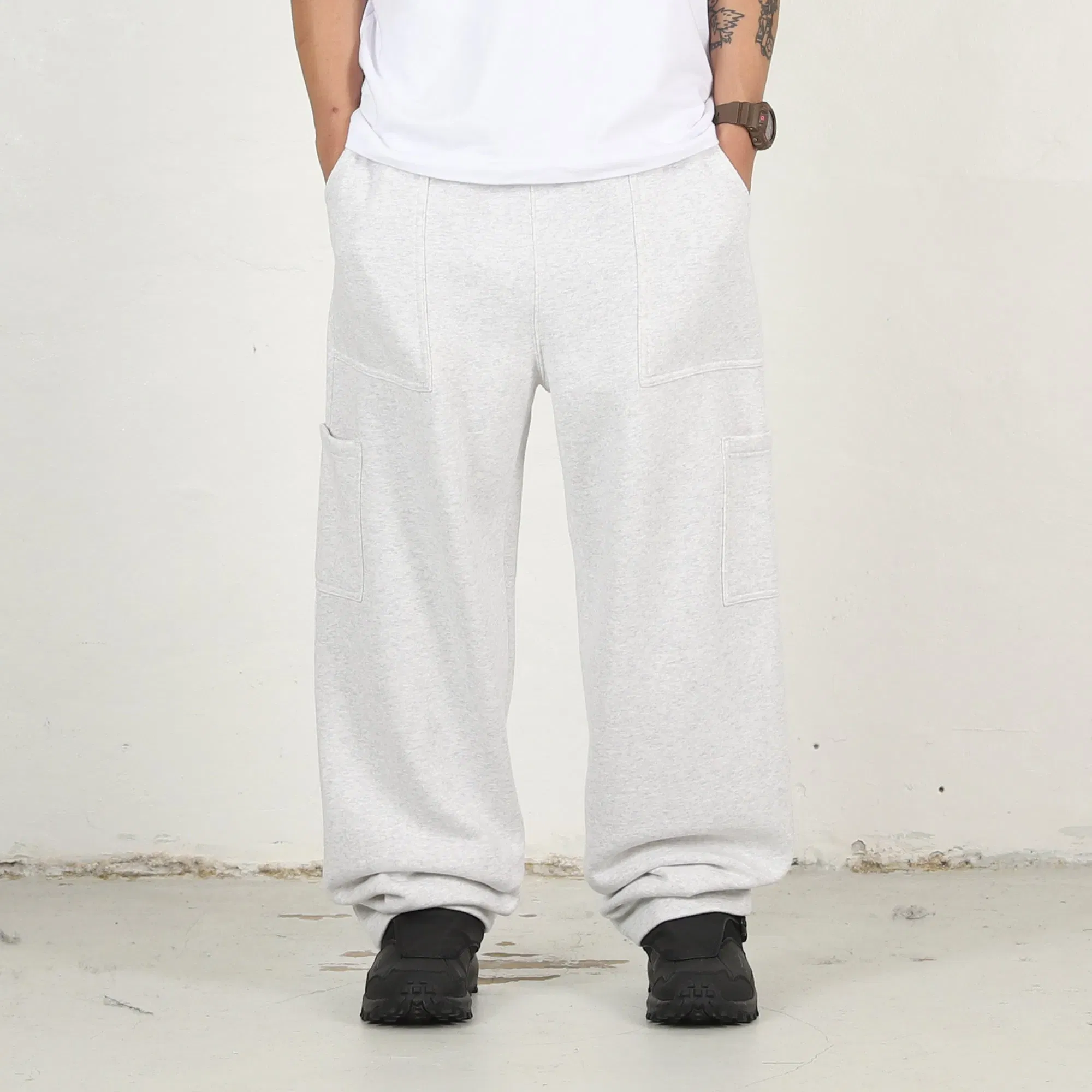 Stussy Utility Fleece Pant- Ash Heather