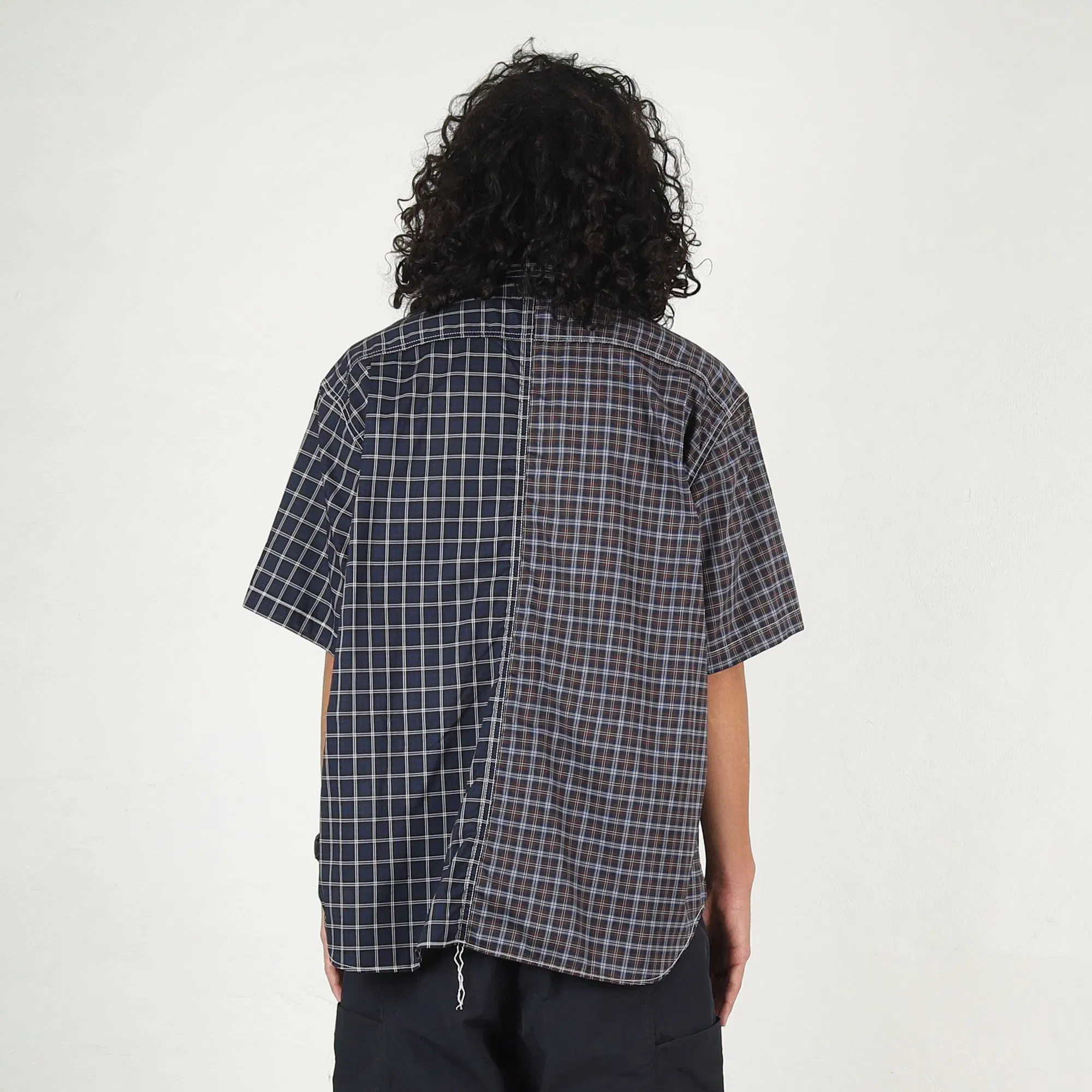 Cdg Homme Cotton Check Shirt - Navy/Black