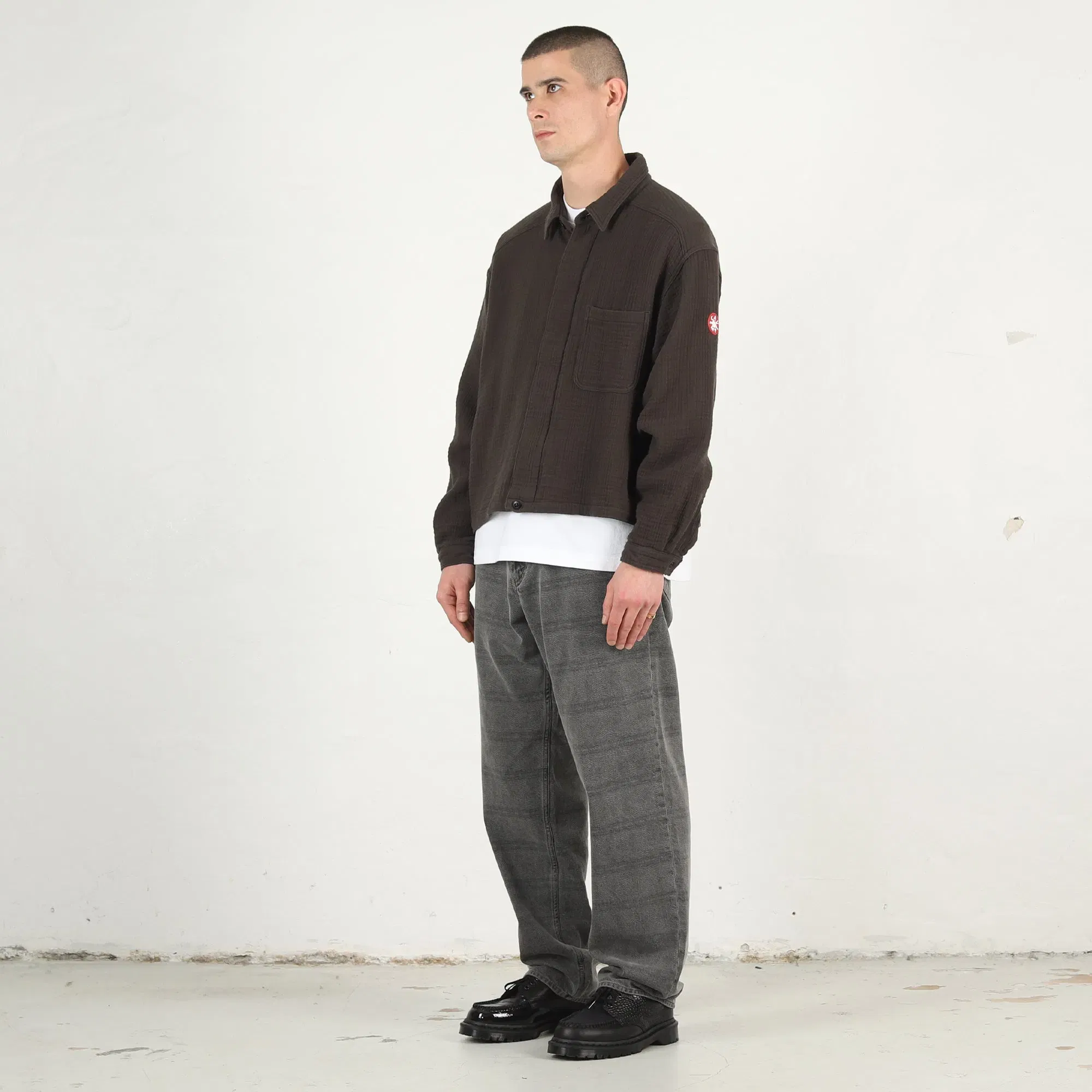 Cav Empt Cotton Gauze Short Shirt Jacket - Charcoal